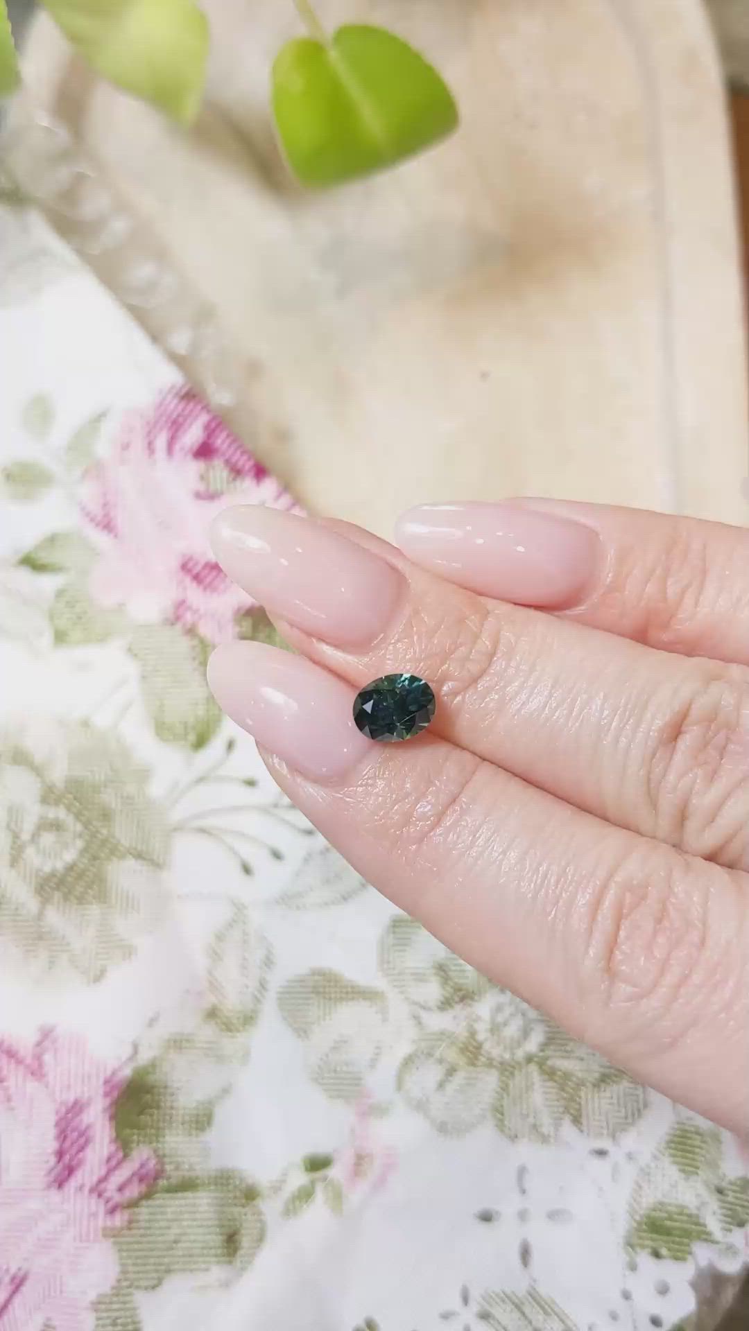 1.81 Ct. Bluish Green Sapphire from Montana Size Video