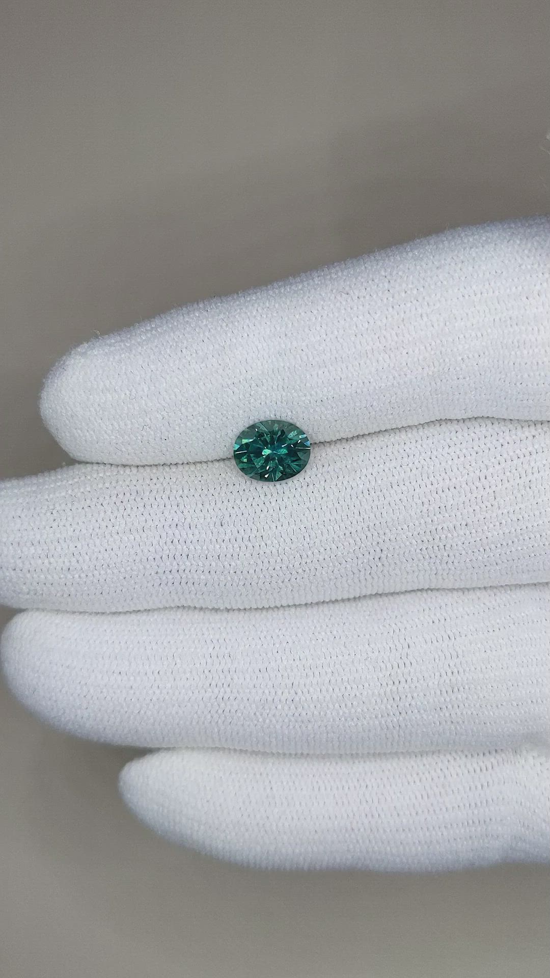1.81 Ct. Bluish Green Sapphire from Montana Size Video