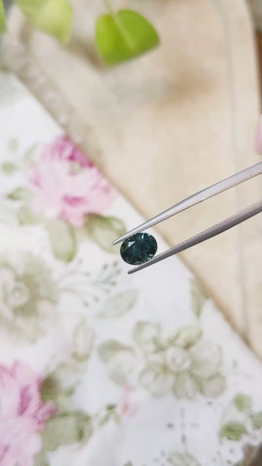 1.81 Ct. Bluish Green Sapphire from Montana Size Video