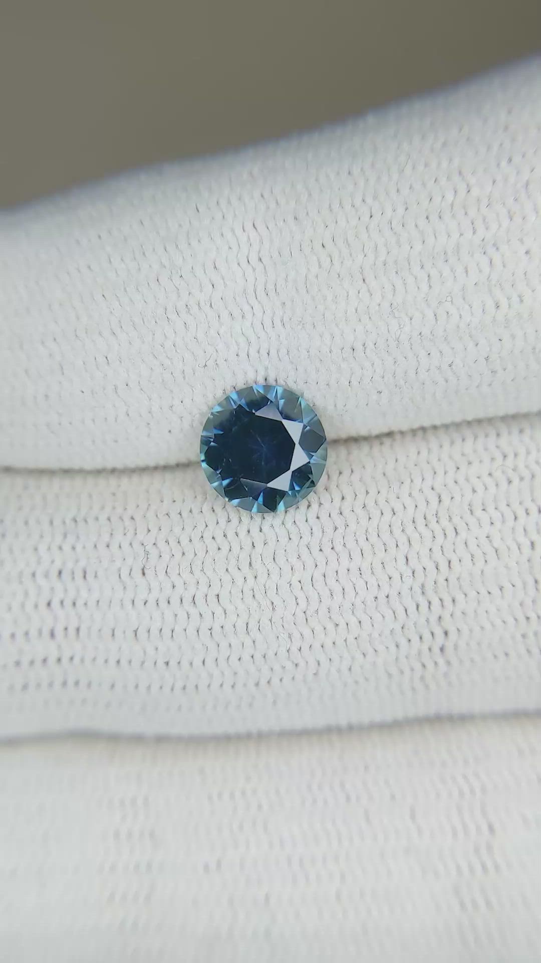 1.60 Ct. Greenish Blue Sapphire from Montana Size Video