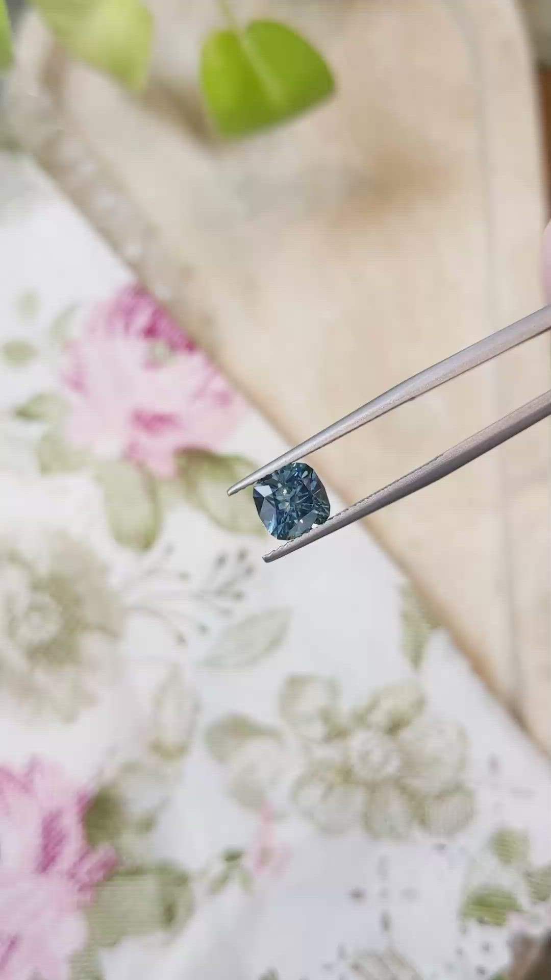 1.96 Ct. Greenish Blue Sapphire from Montana Size Video