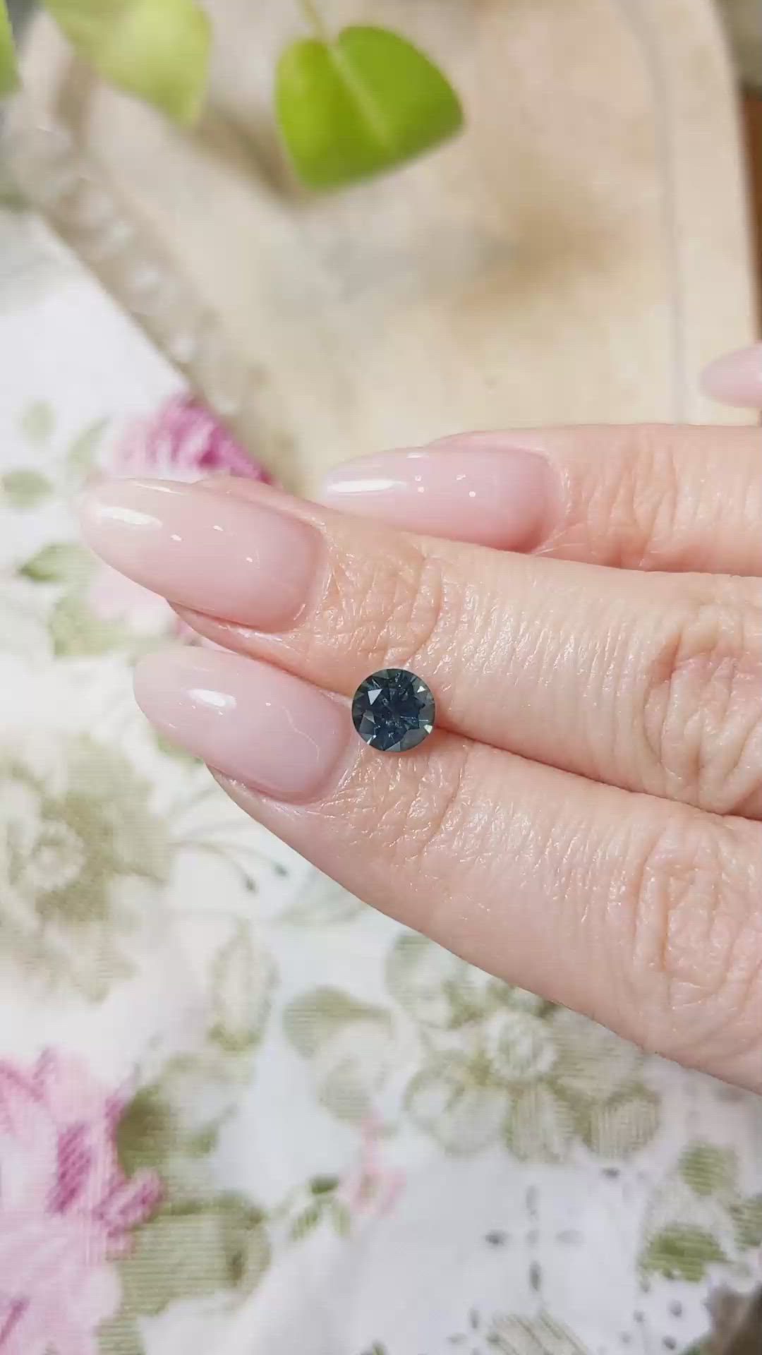 1.34 Ct. Bluish Green Sapphire from Montana Size Video