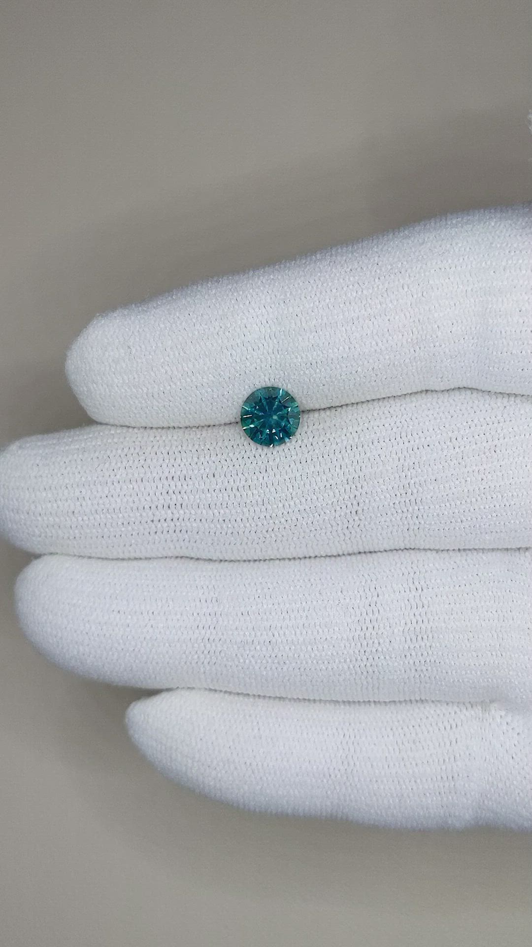 1.34 Ct. Bluish Green Sapphire from Montana Size Video