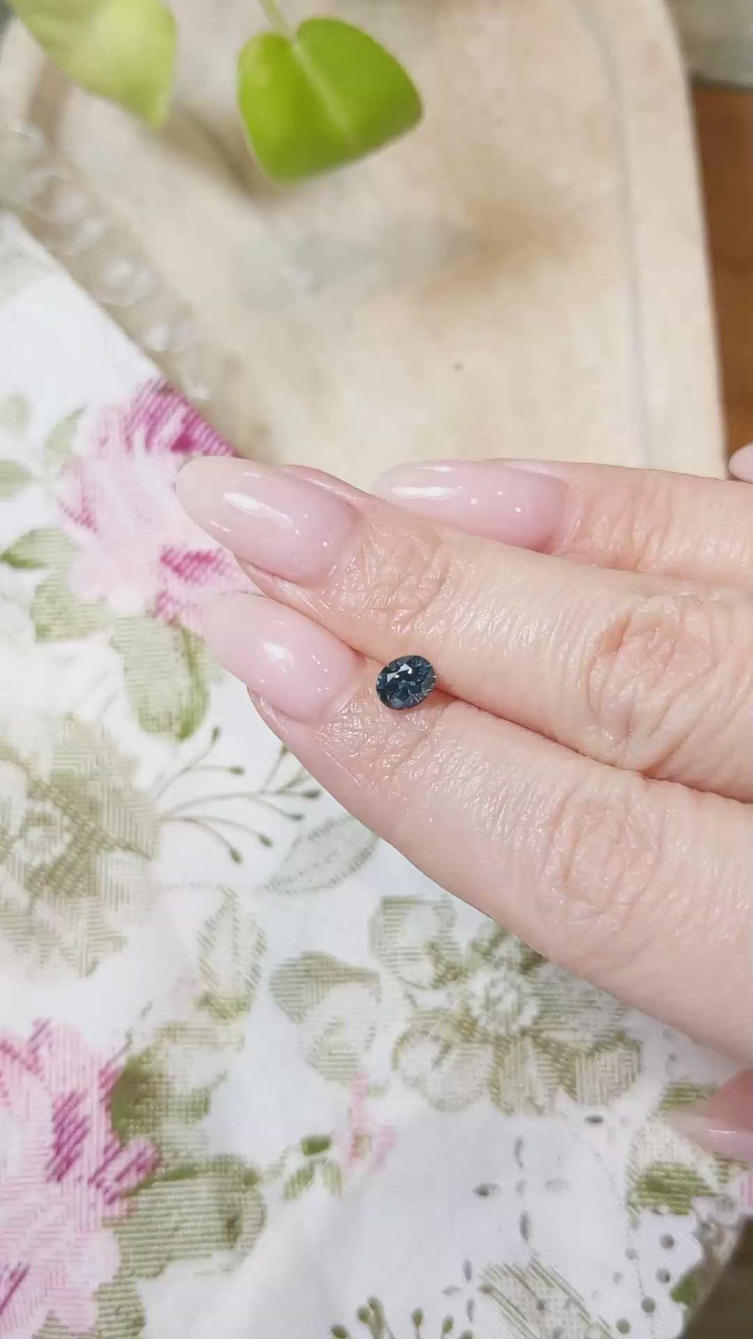 0.77 Ct. Bluish Green Sapphire from Montana Size Video