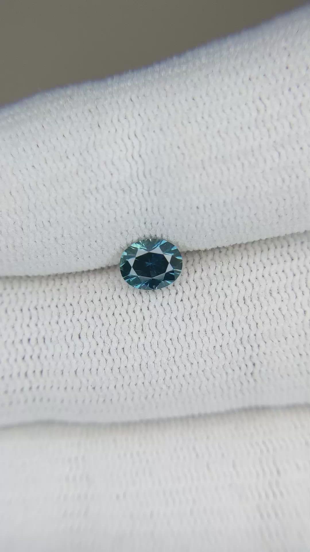 0.77 Ct. Bluish Green Sapphire from Montana Size Video
