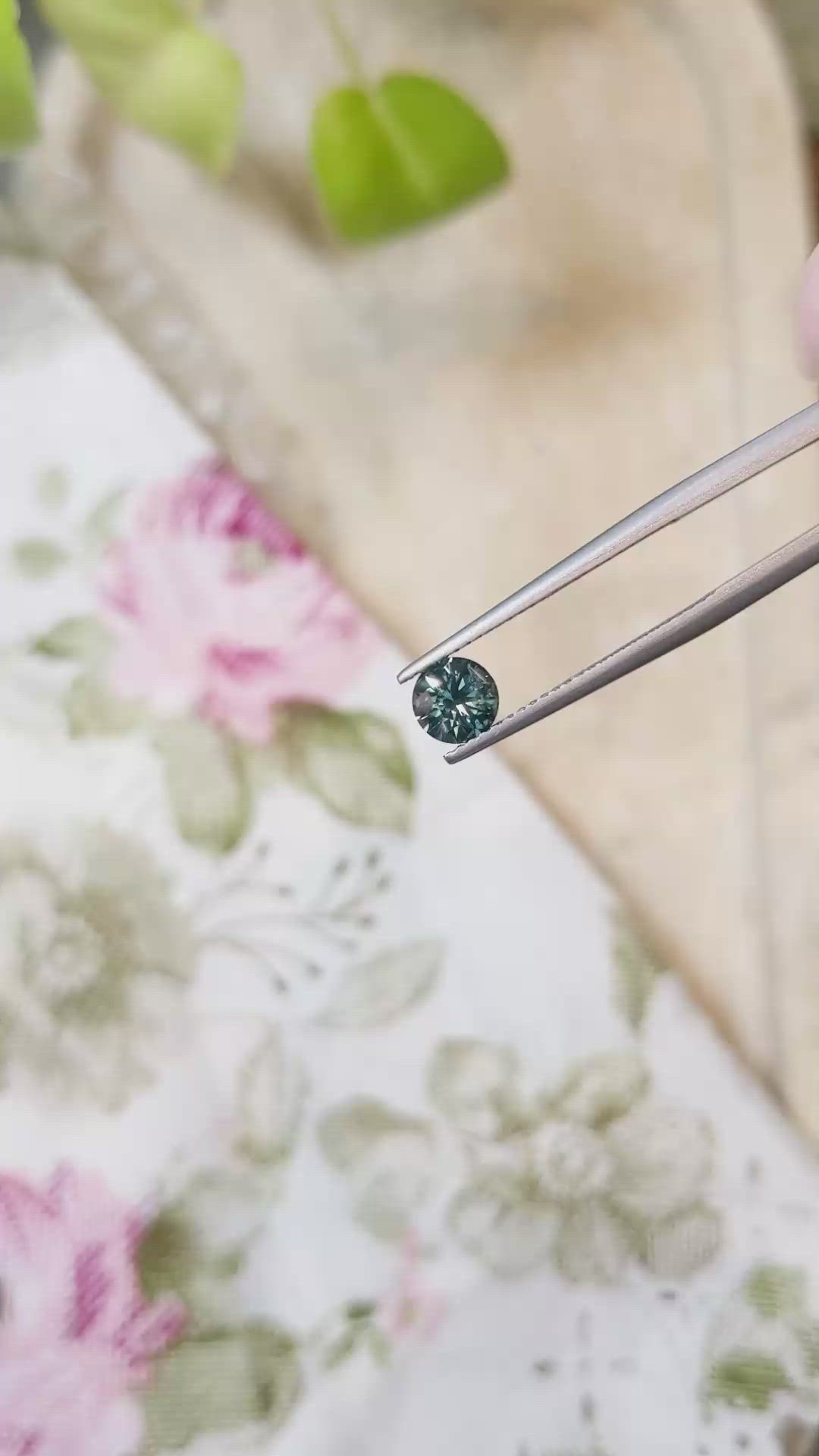 0.85 Ct. Greenish Blue Sapphire from Montana Size Video