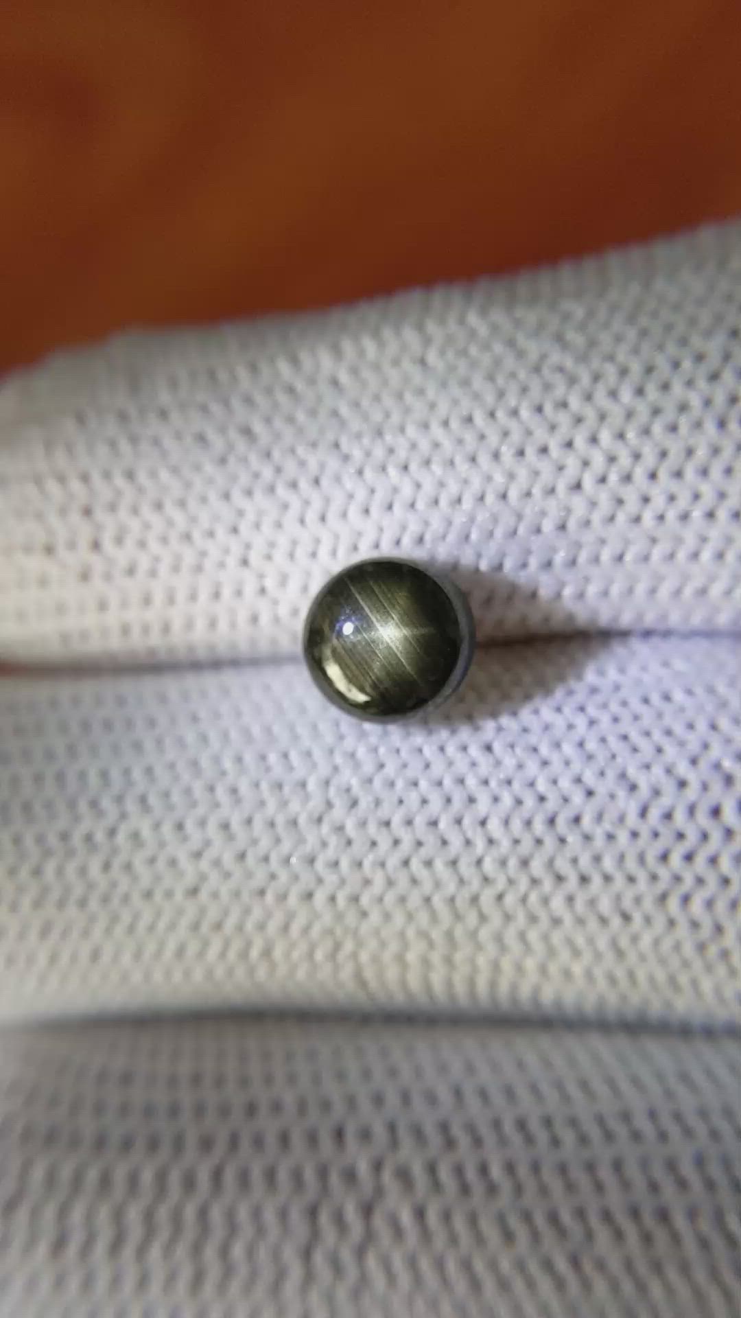 2.93 Ct. Black Star Sapphire from Ceylon (Sri Lanka) Size Video
