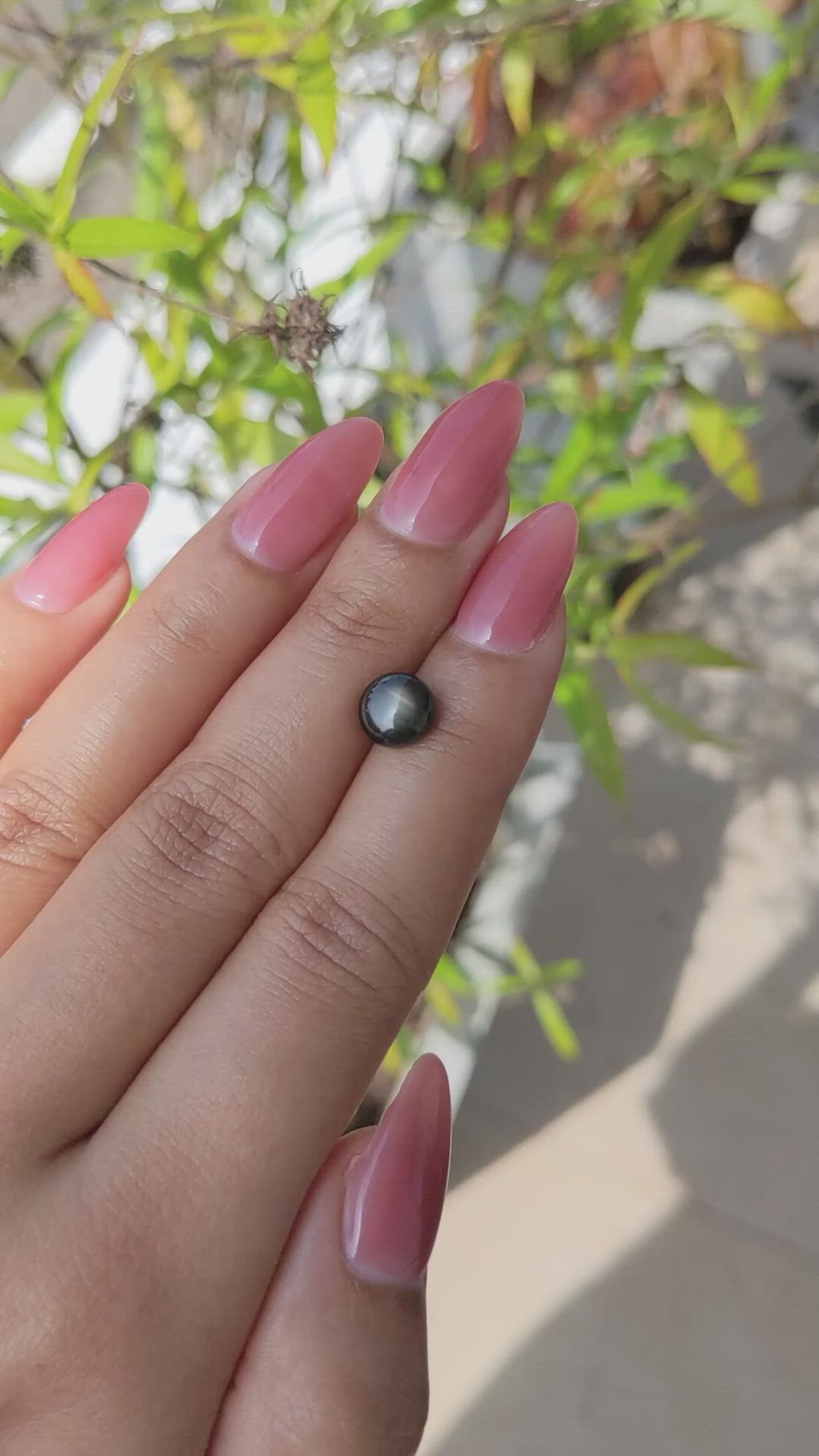 2.93 Ct. Black Star Sapphire from Ceylon (Sri Lanka) Size Video