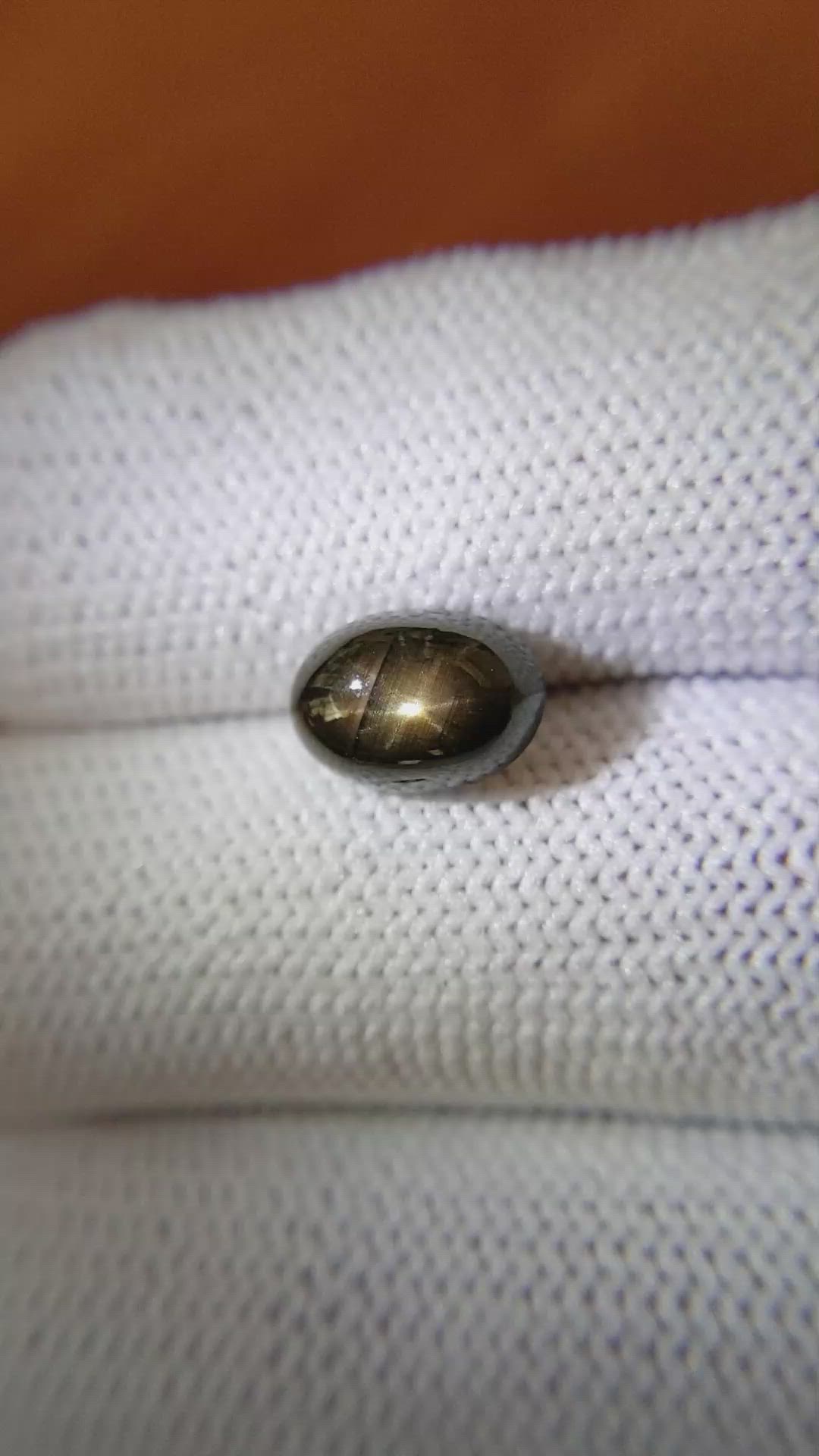 4.59 Ct. Black Star Sapphire from Ceylon (Sri Lanka) Size Video