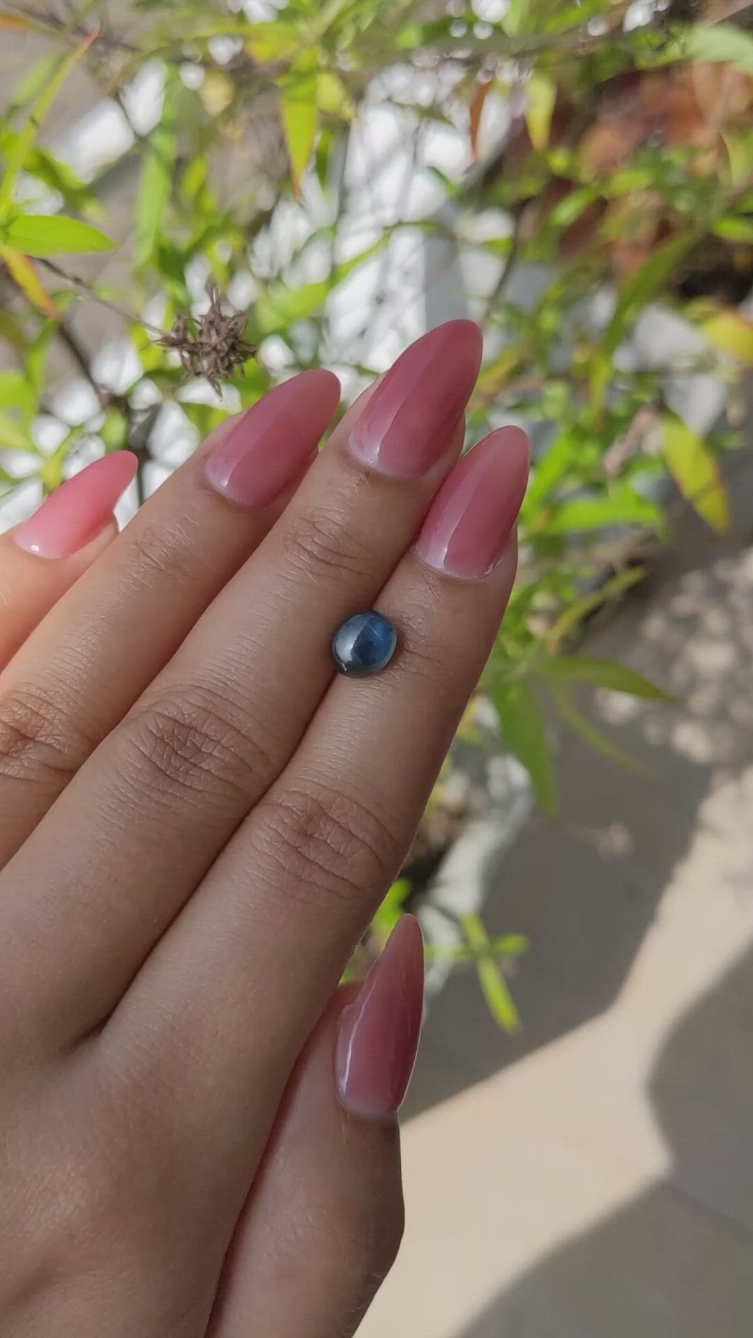 2.71 Ct. Greenish Blue Star Sapphire from Ceylon (Sri Lanka) Size Video