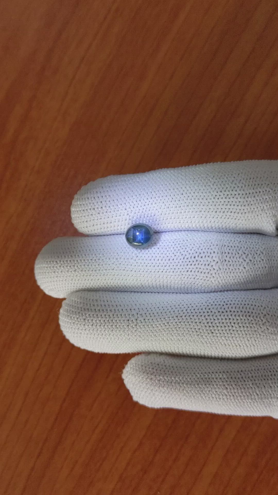 2.71 Ct. Greenish Blue Star Sapphire from Ceylon (Sri Lanka) Size Video