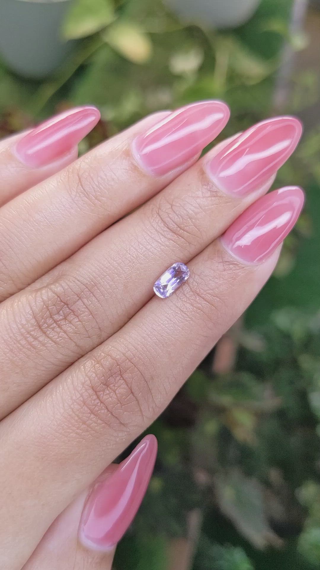 0.72 Ct. Pinkish Purple Sapphire from Ceylon (Sri Lanka) Size Video