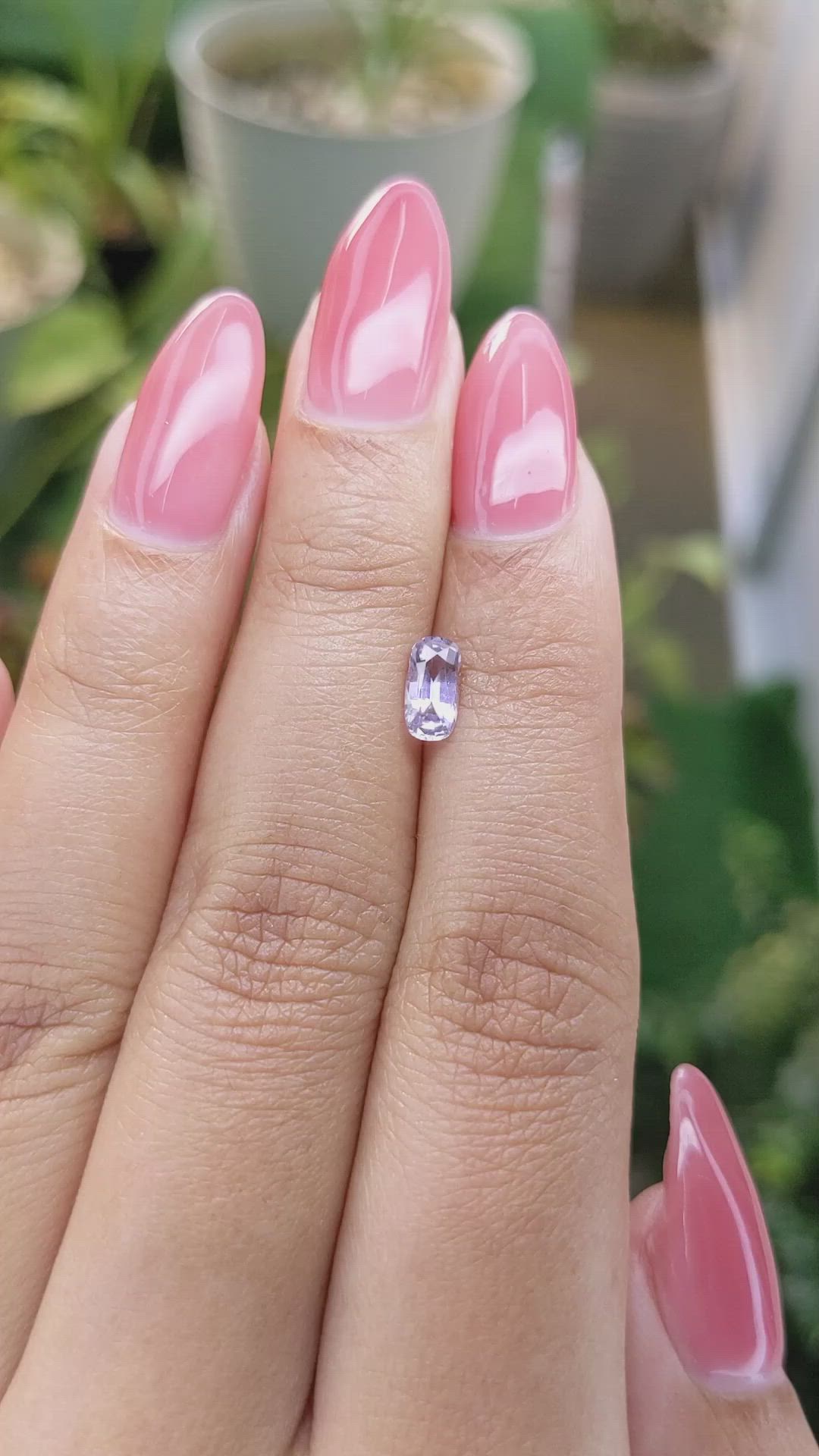0.72 Ct. Pinkish Purple Sapphire from Ceylon (Sri Lanka) Size Video