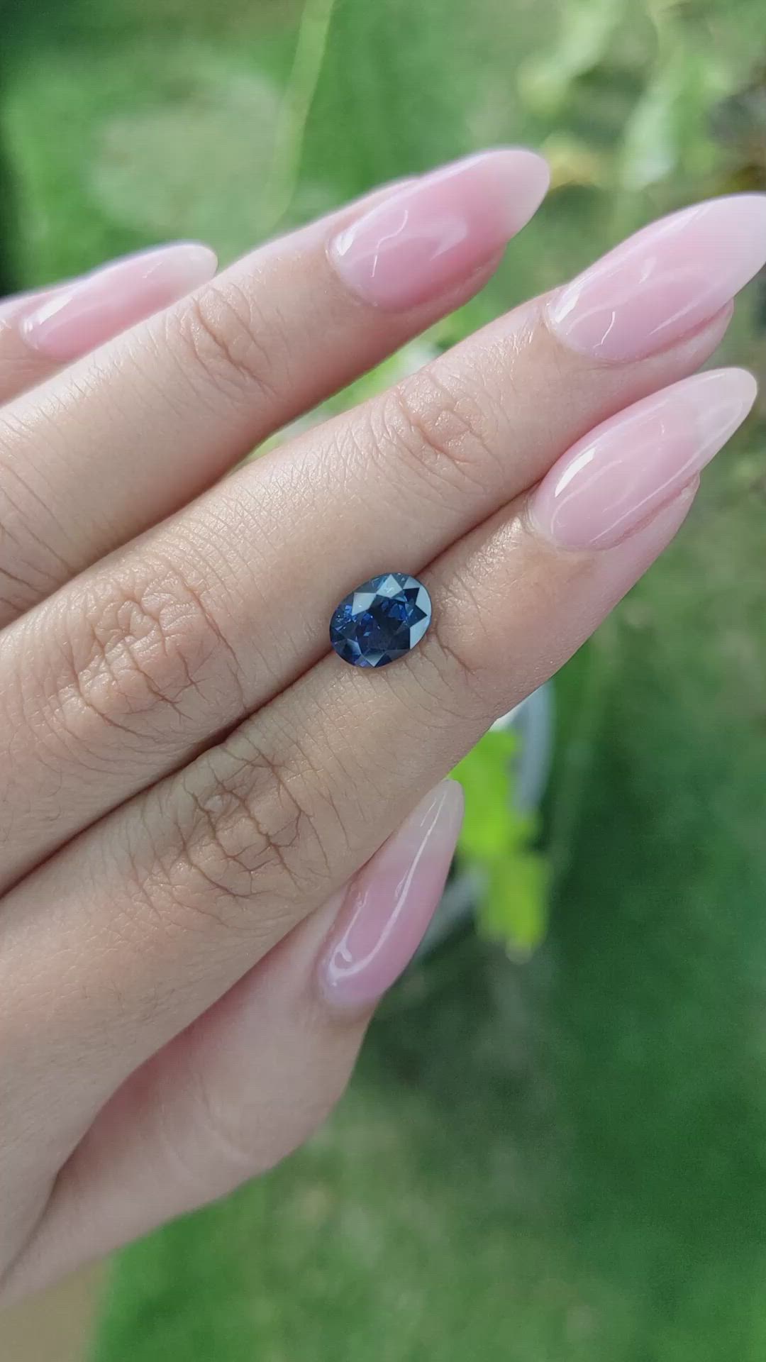 2.08 Ct. Blue Sapphire from Ceylon (Sri Lanka) Size Video