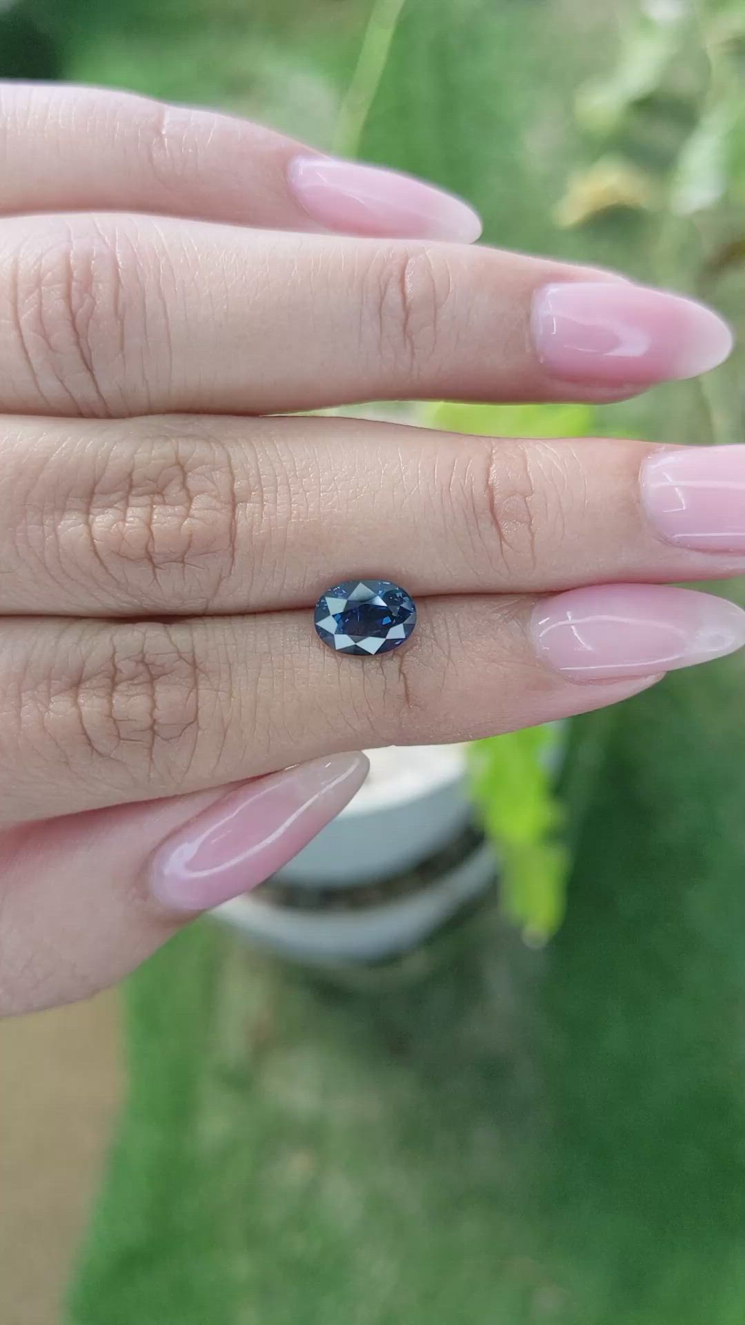 2.08 Ct. Blue Sapphire from Ceylon (Sri Lanka) Size Video