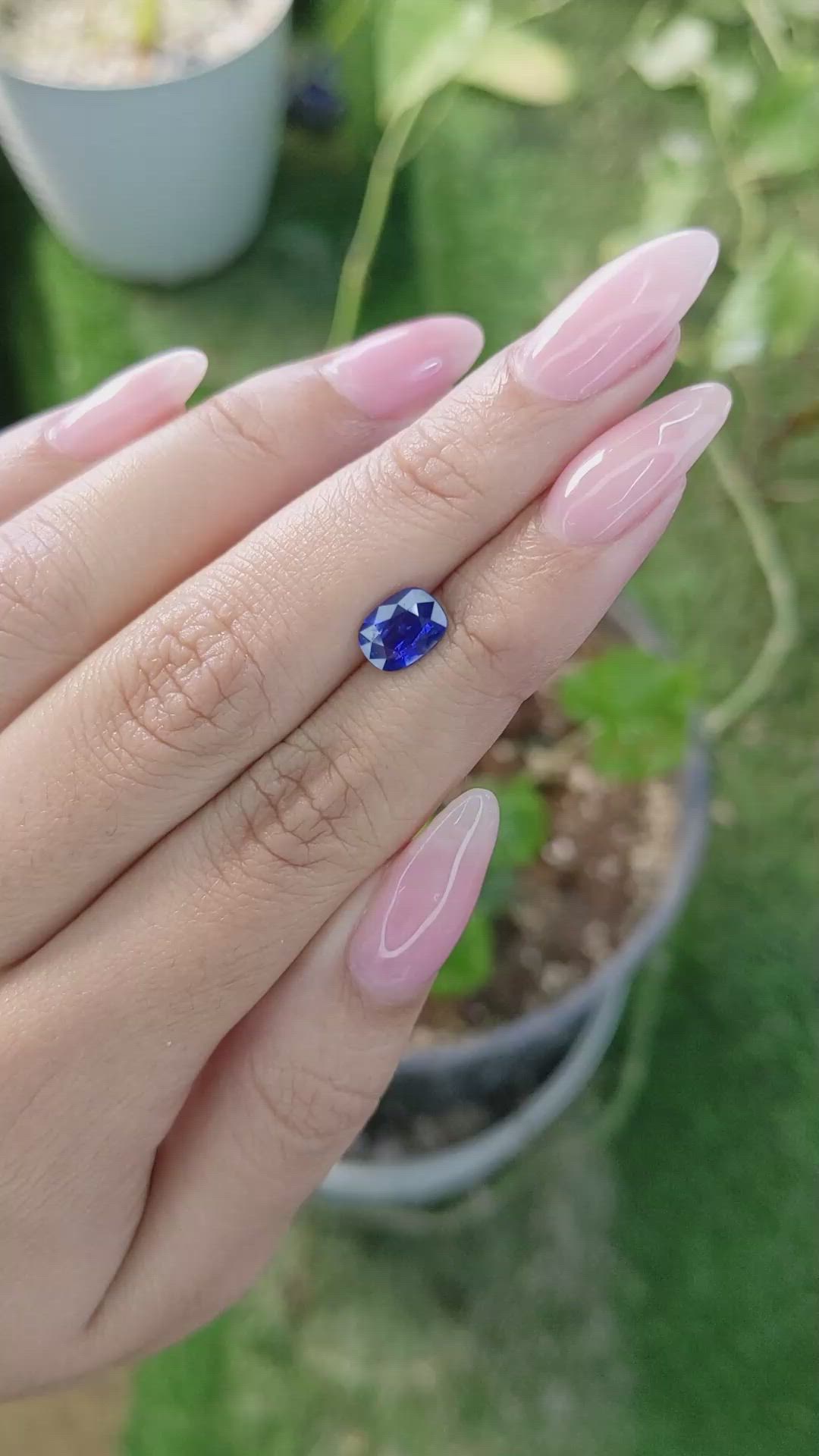 1.55 Ct. Blue Sapphire from Ceylon (Sri Lanka) Size Video