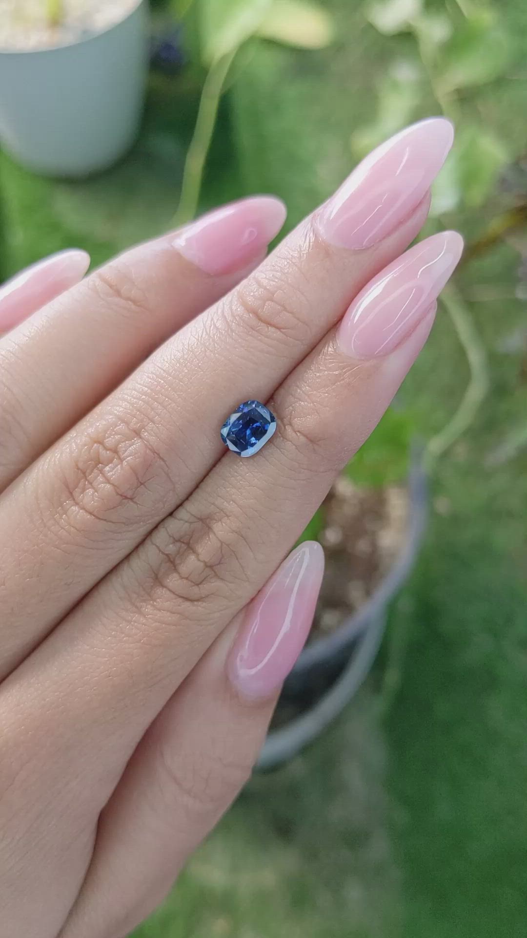 1.28 Ct. Blue Sapphire from Ceylon (Sri Lanka) Size Video