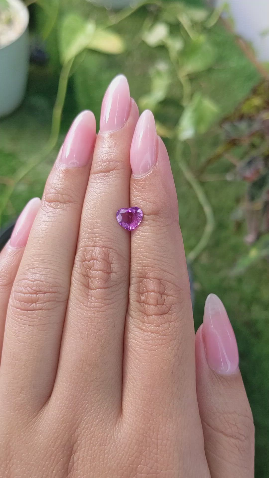 1.19 Ct. Purplish Pink Sapphire from Ceylon (Sri Lanka) Size Video