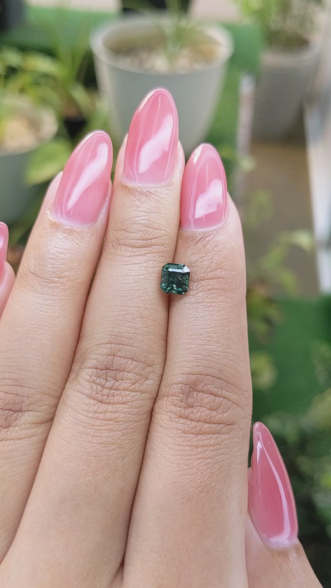 1.08 Ct. Bluish Green Sapphire from Ceylon (Sri Lanka) Size Video