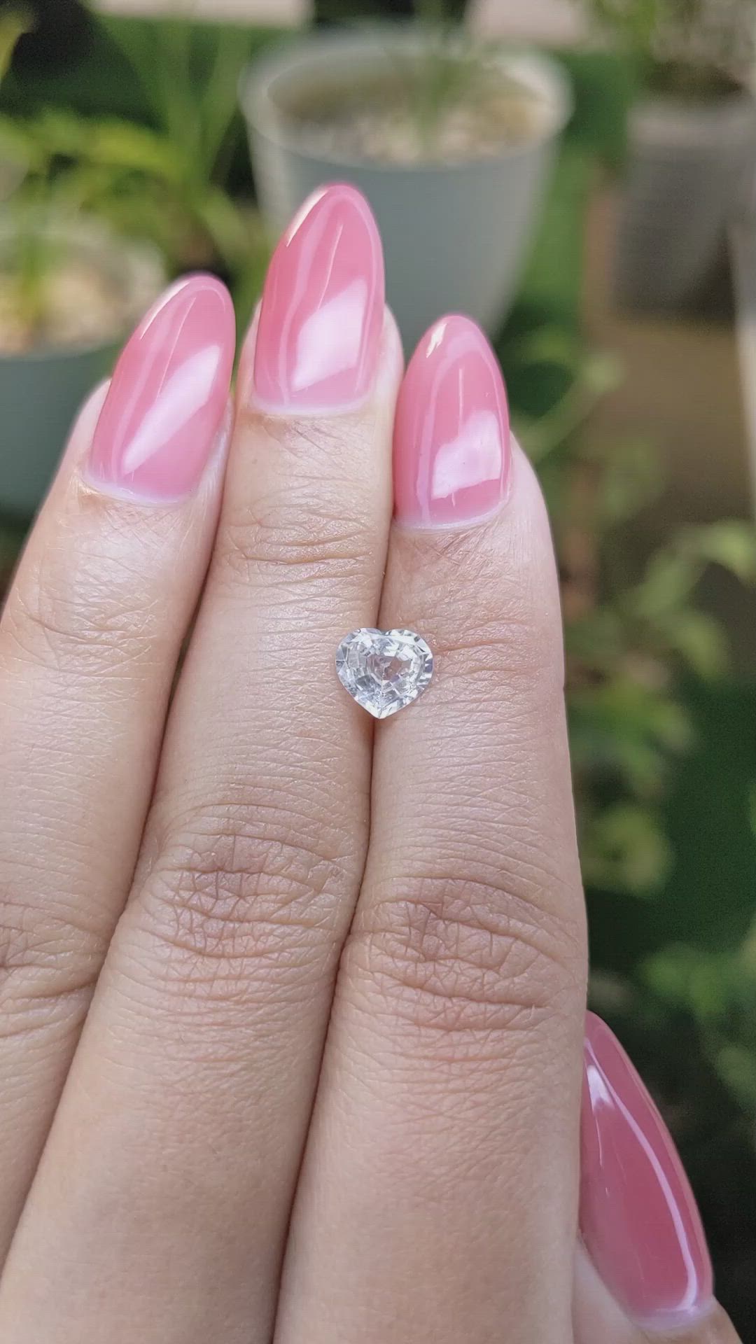 1.08 Ct. White Sapphire from Ceylon (Sri Lanka) Size Video