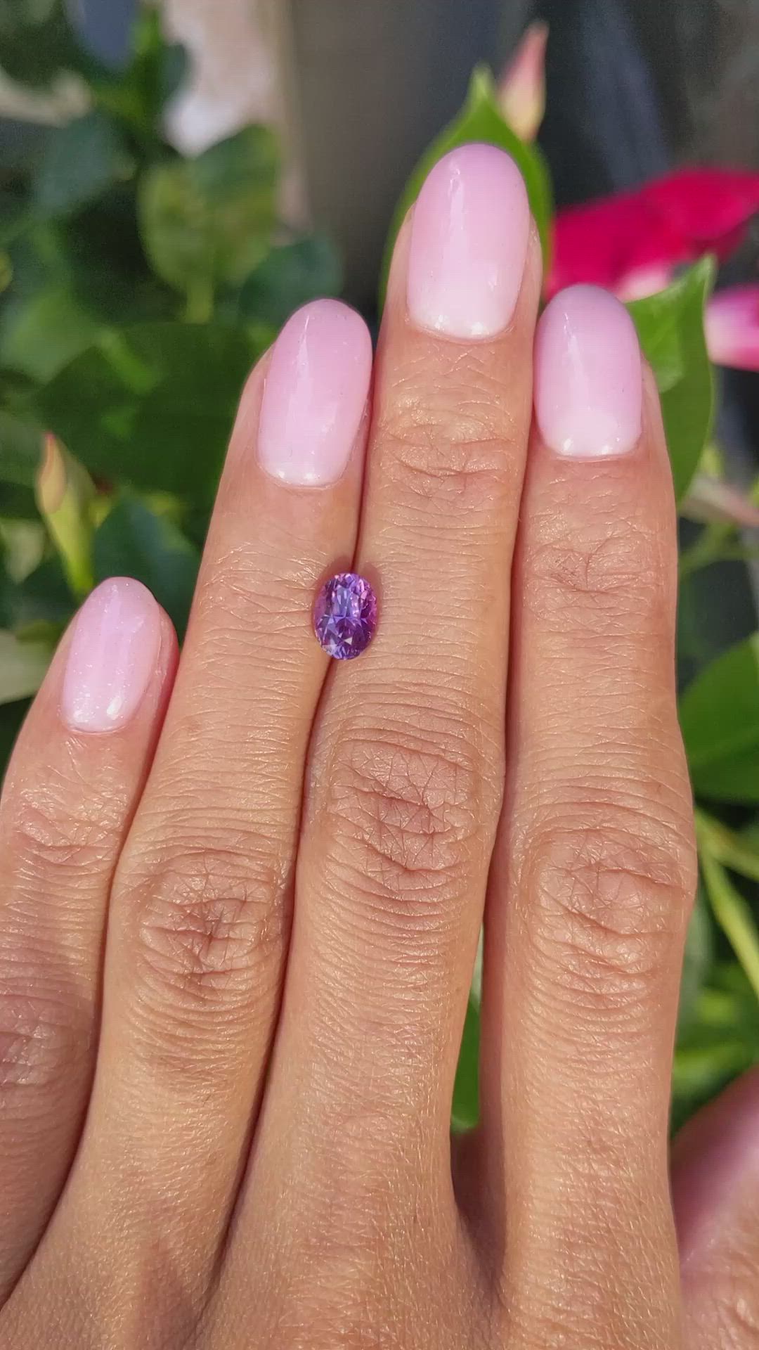 1.12 Ct. Pinkish Purple Sapphire from Ceylon (Sri Lanka) Size Video