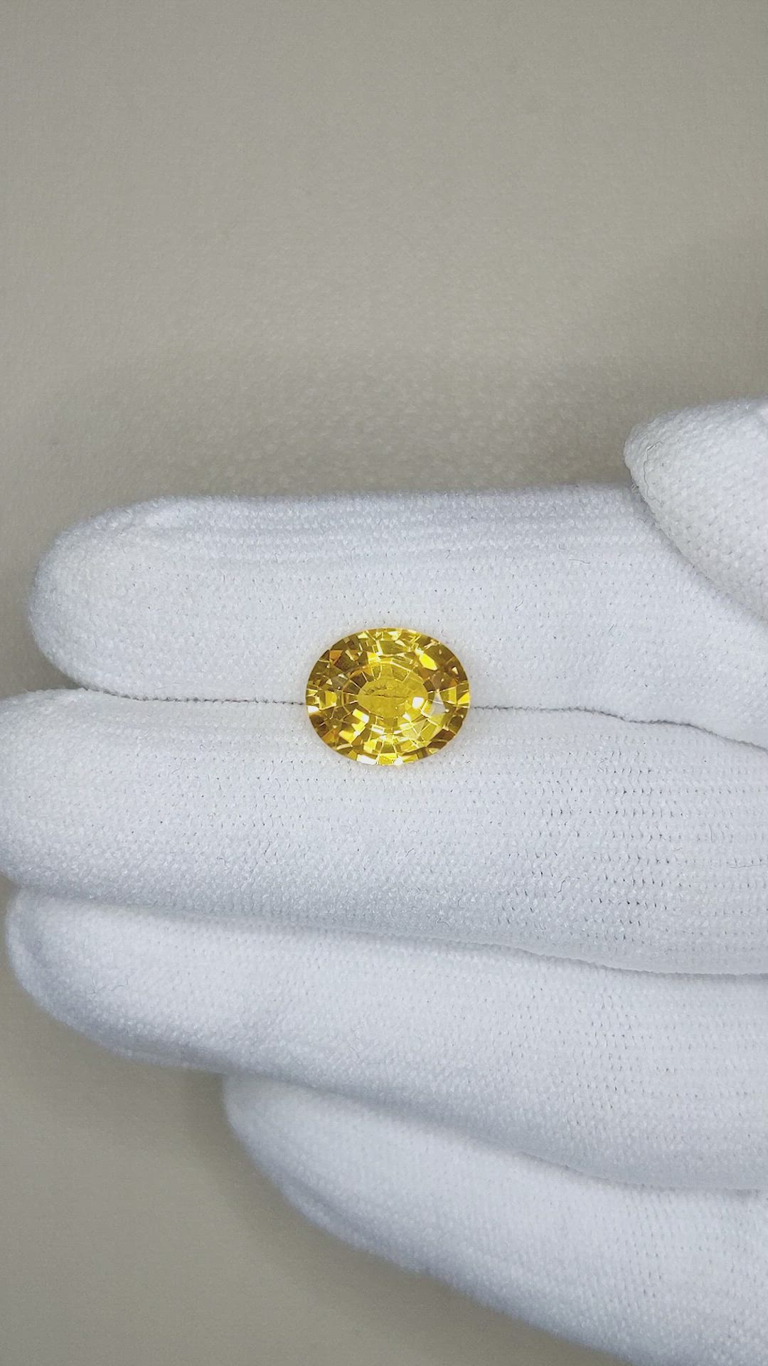3.48 Ct. Yellow Sapphire from Ceylon (Sri Lanka) Size Video