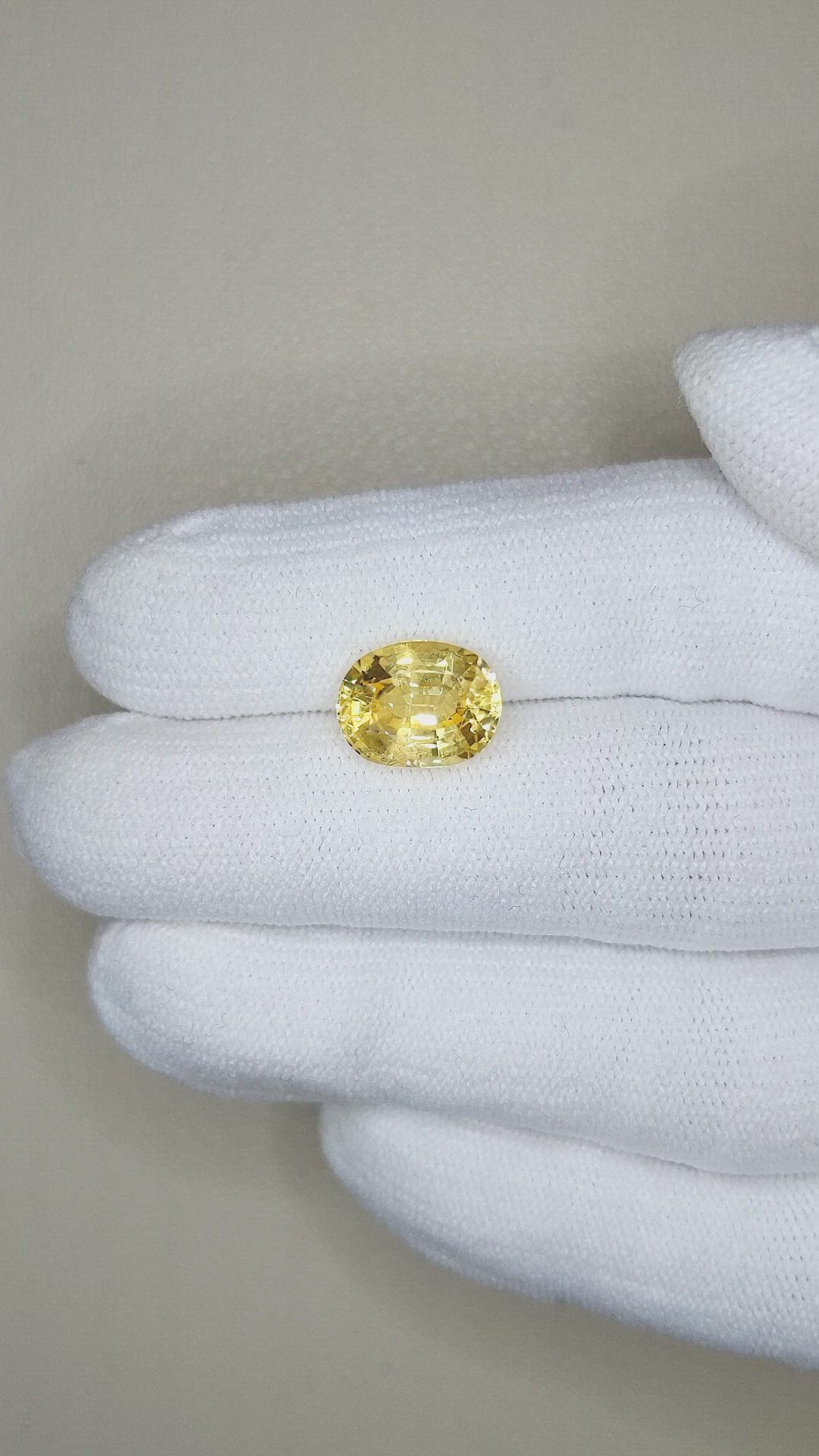 3.91 Ct. Yellow Sapphire from Ceylon (Sri Lanka) Size Video