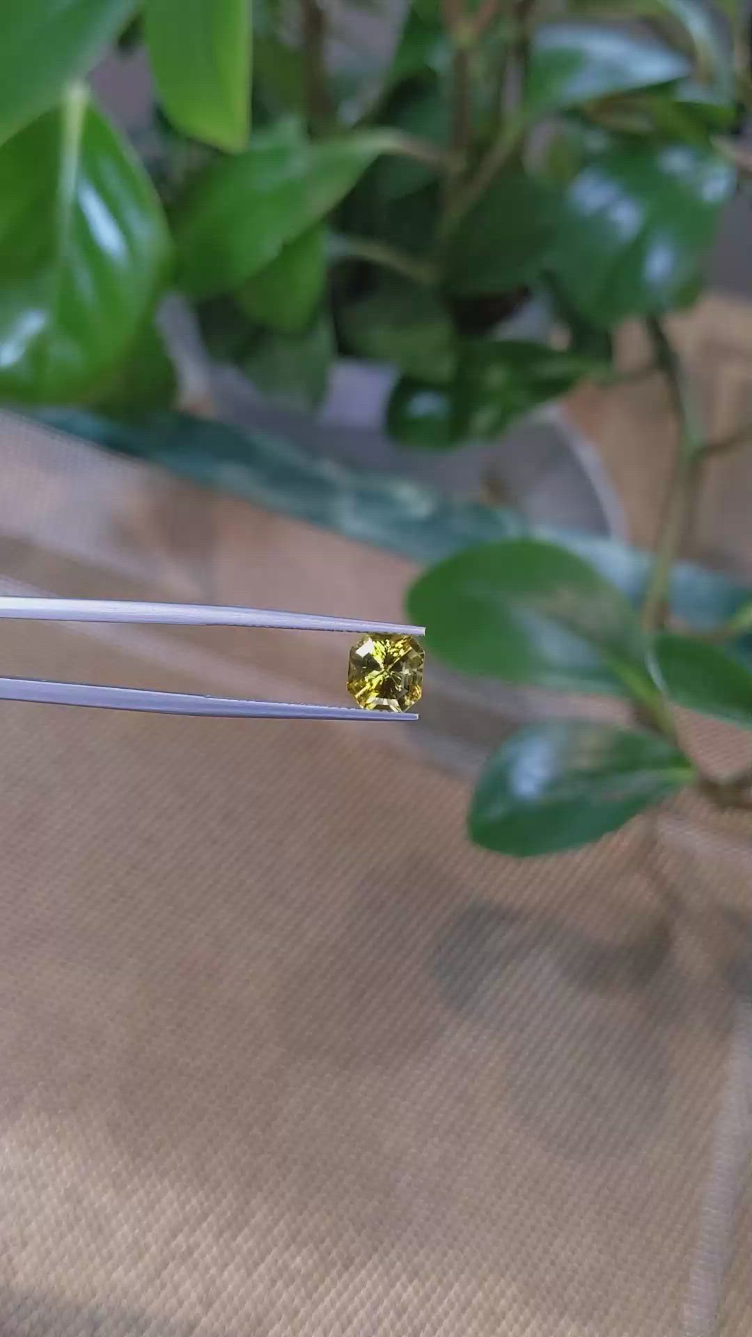 2.91 Ct. Orangish Yellow Sapphire from Ceylon (Sri Lanka) Size Video