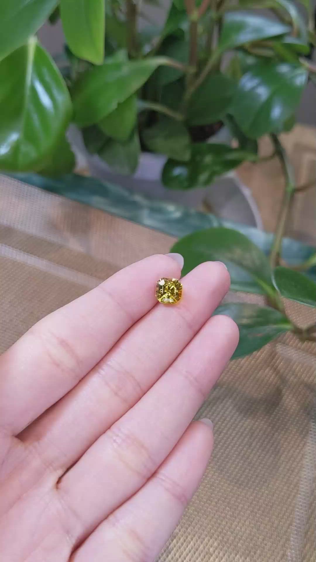 2.91 Ct. Orangish Yellow Sapphire from Ceylon (Sri Lanka) Size Video