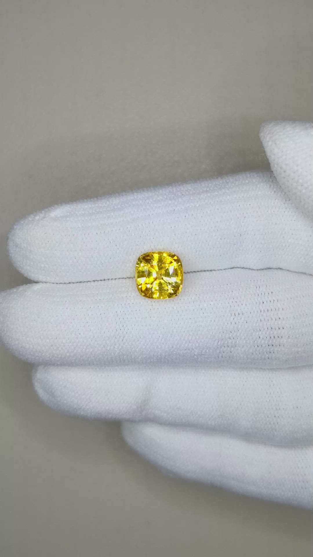 2.77 Ct. Yellow Sapphire from Ceylon (Sri Lanka) Size Video