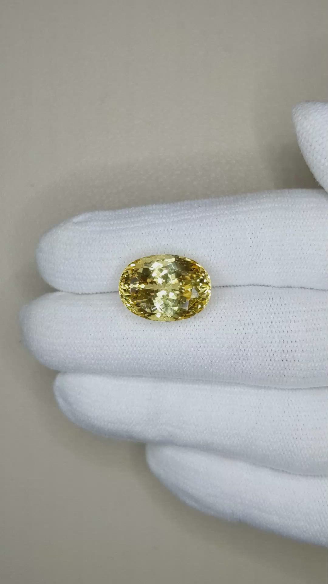 11.19 Ct. Yellow Sapphire from Ceylon (Sri Lanka) Size Video