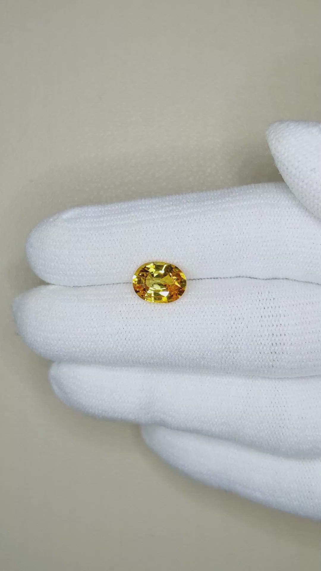 2.16 Ct. Yellow Sapphire from Ceylon (Sri Lanka) Size Video