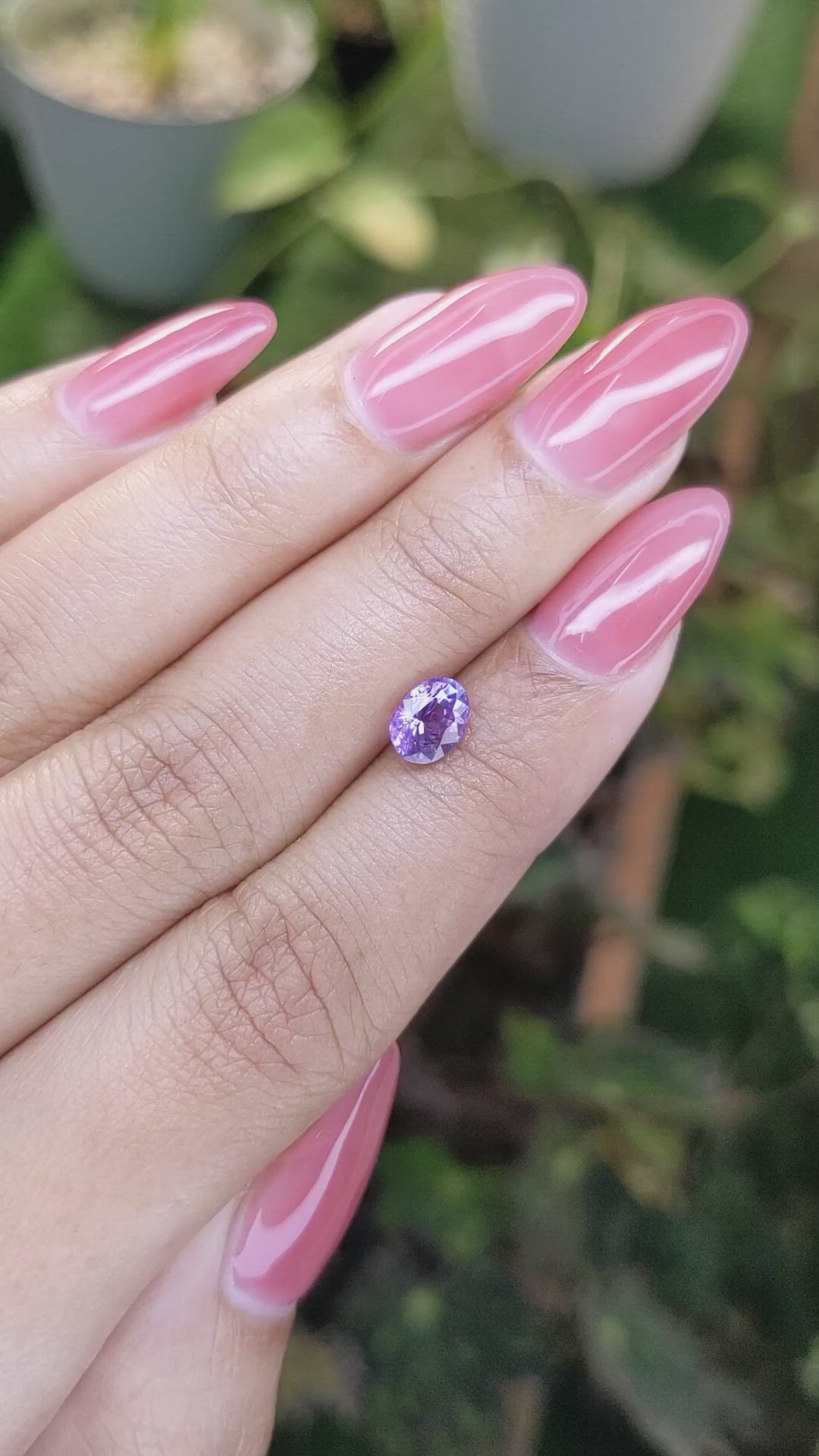 1.12 Ct. Pinkish Purple Sapphire from Ceylon (Sri Lanka) Size Video