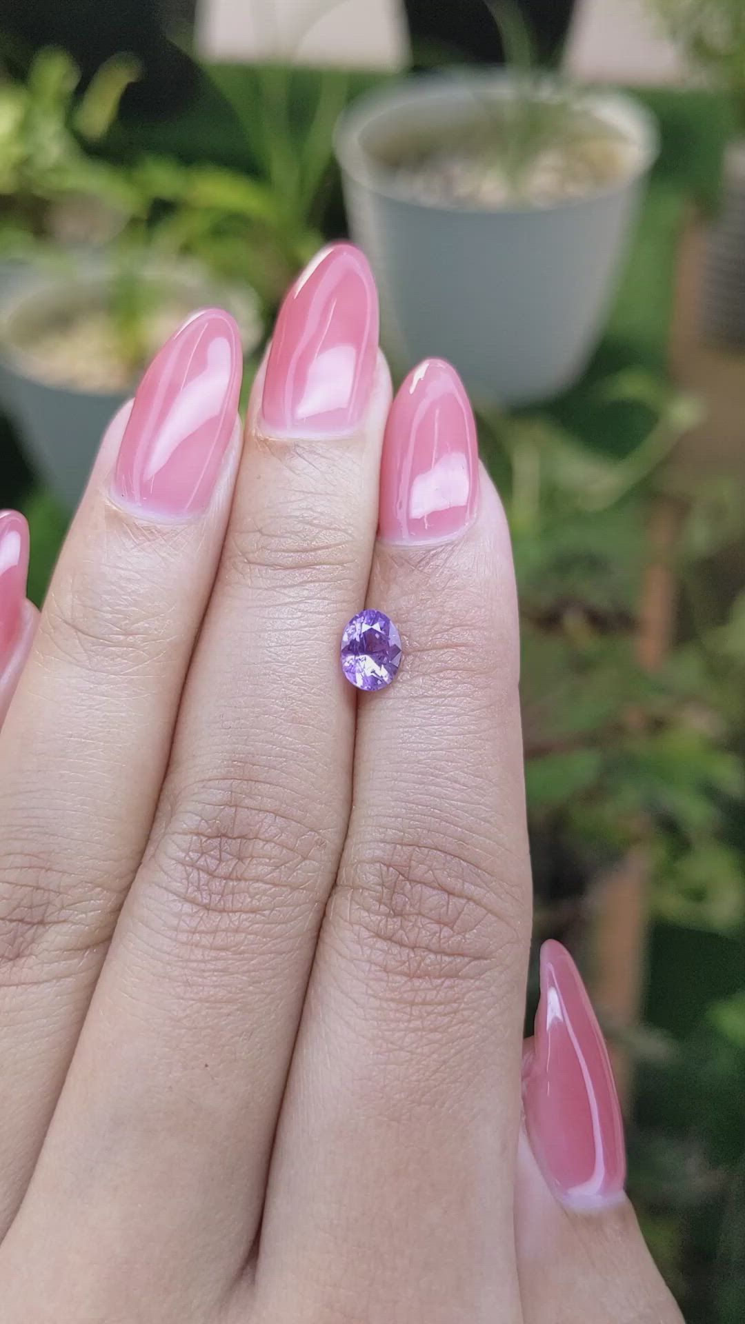1.12 Ct. Pinkish Purple Sapphire from Ceylon (Sri Lanka) Size Video