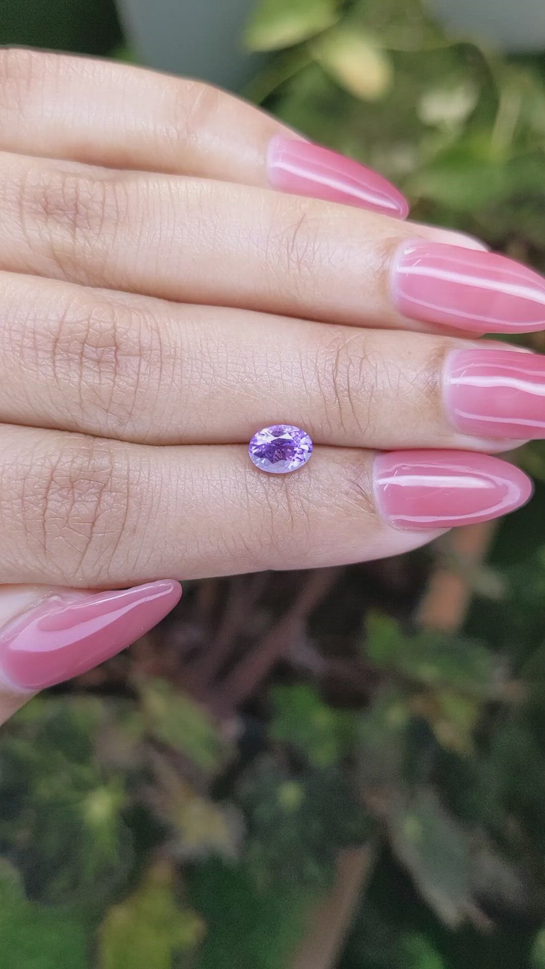 1.12 Ct. Pinkish Purple Sapphire from Ceylon (Sri Lanka) Size Video
