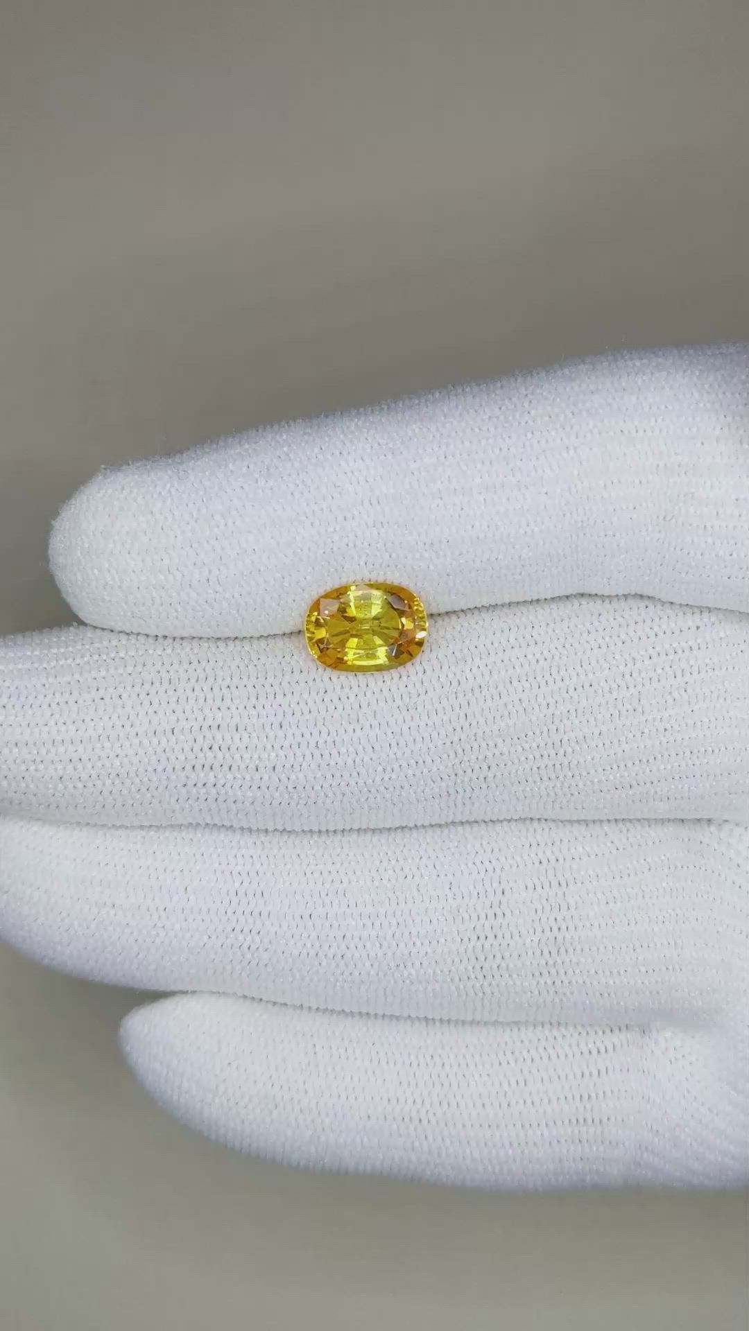 2.35 Ct. Yellow Sapphire from Ceylon (Sri Lanka) Size Video