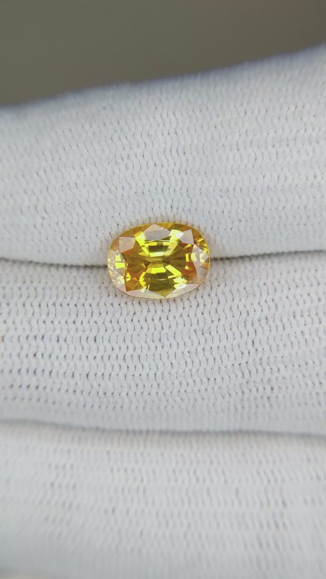2.35 Ct. Yellow Sapphire from Ceylon (Sri Lanka) Size Video