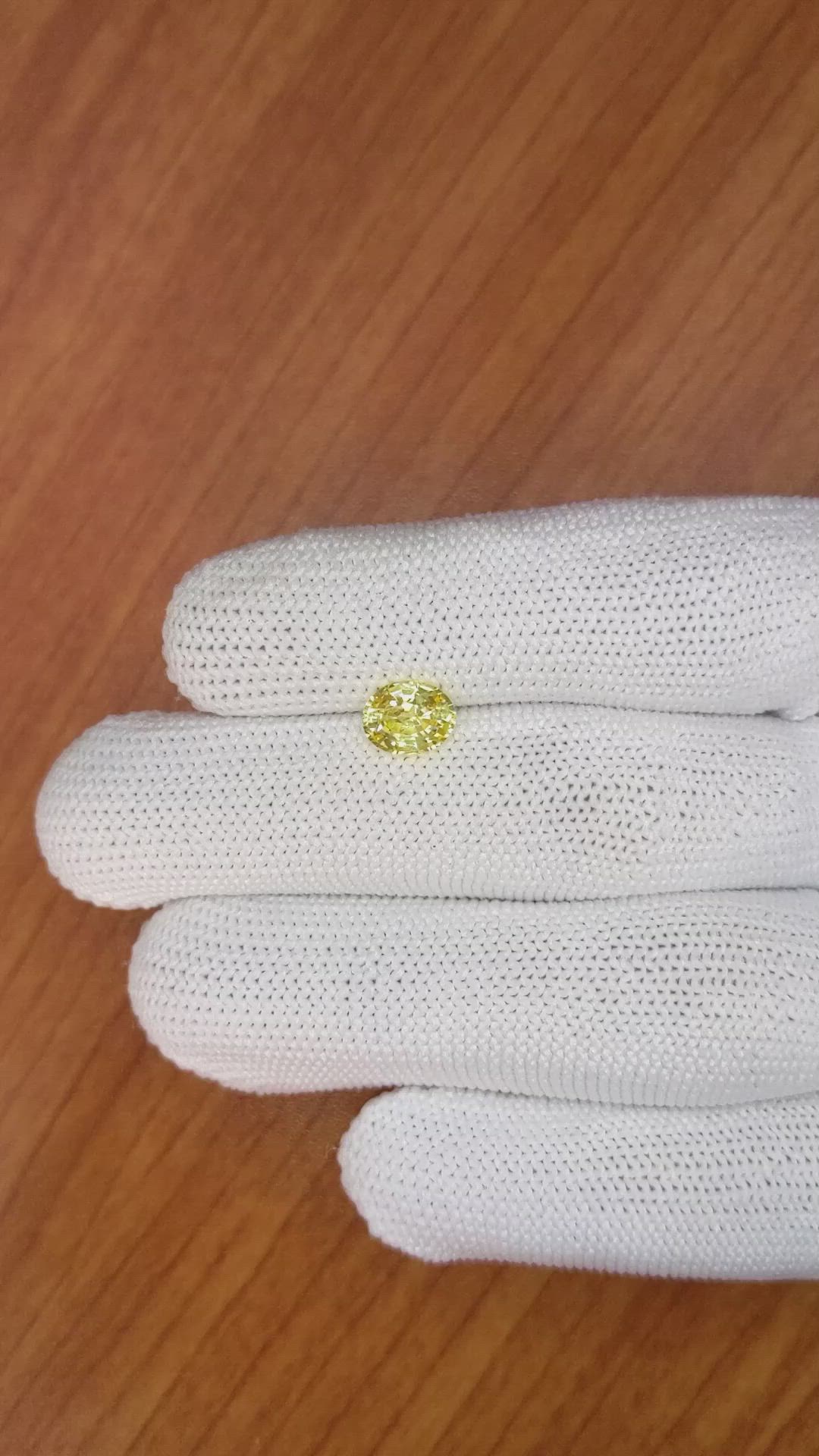1.59 Ct. Yellow Sapphire from Ceylon (Sri Lanka) Size Video