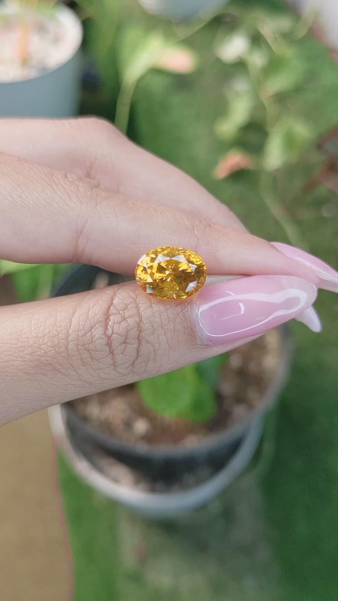 7.20 Ct. Yellowish Orange Sapphire from Ceylon (Sri Lanka) Size Video