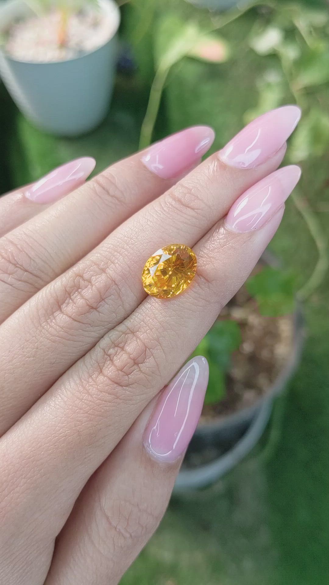 7.20 Ct. Yellowish Orange Sapphire from Ceylon (Sri Lanka) Size Video