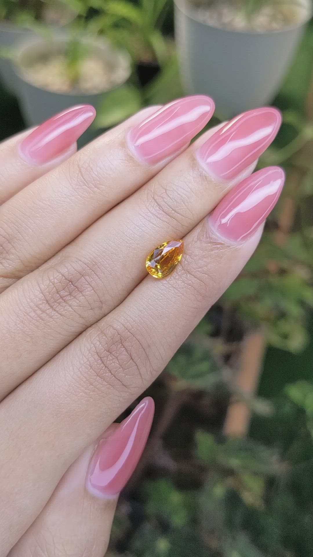 2.06 Ct. Yellowish Orange Sapphire from Ceylon (Sri Lanka) Size Video