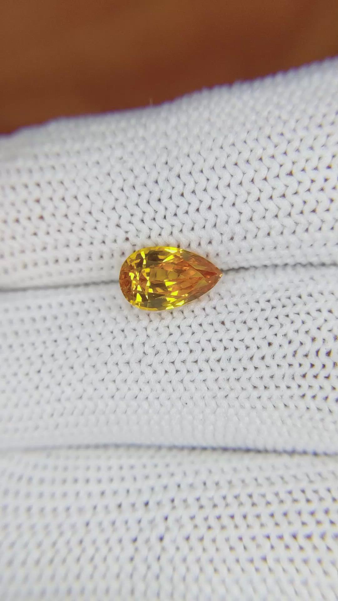 2.06 Ct. Yellowish Orange Sapphire from Ceylon (Sri Lanka) Size Video
