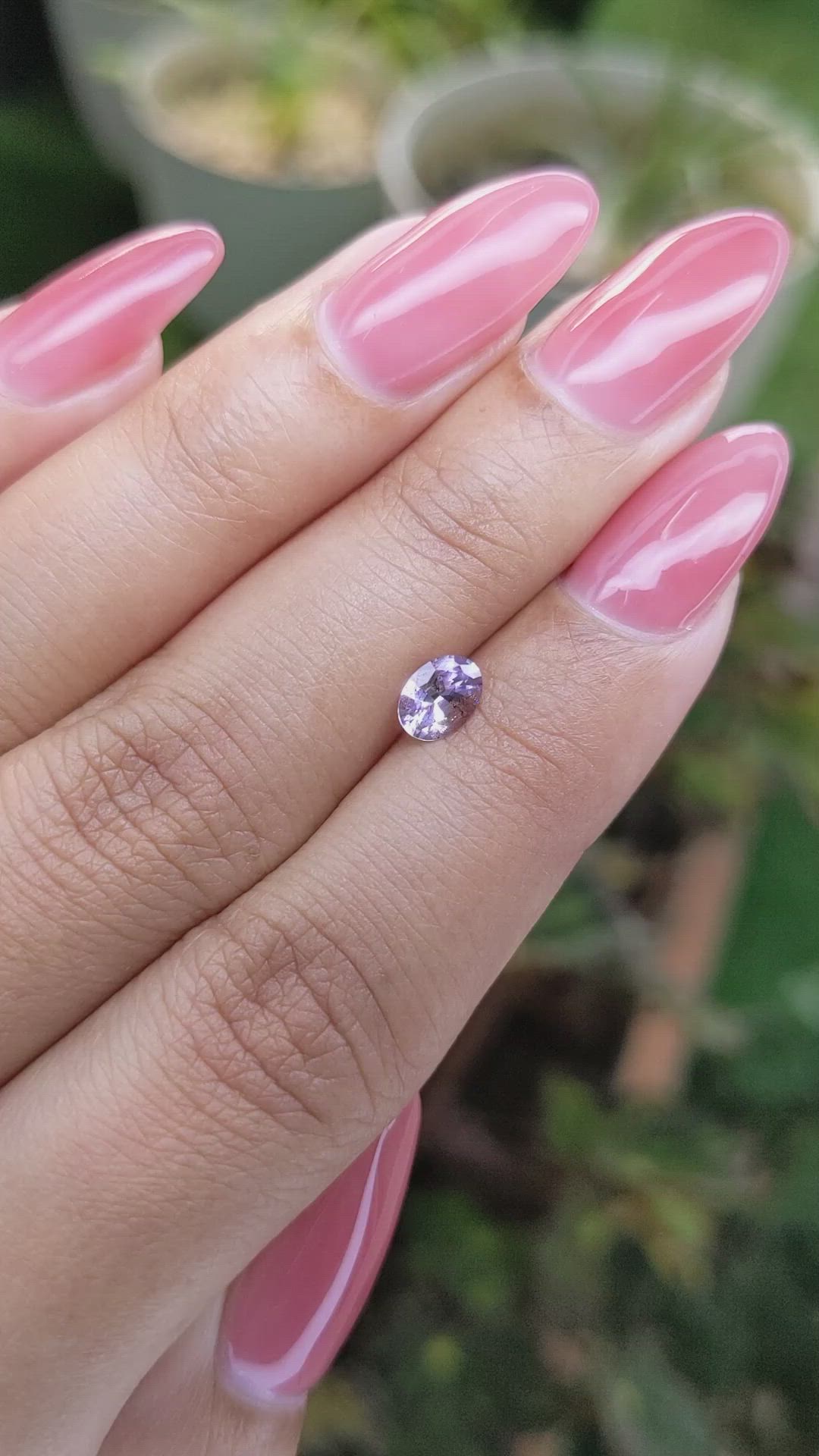 0.46 Ct. Pinkish Purple Sapphire from Ceylon (Sri Lanka) Size Video