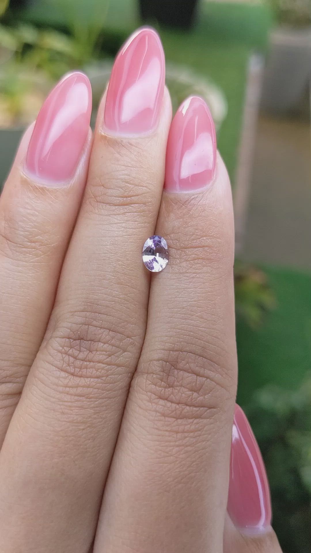 0.46 Ct. Pinkish Purple Sapphire from Ceylon (Sri Lanka) Size Video