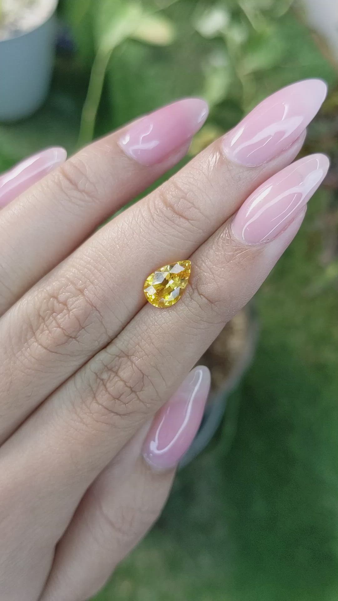 2.05 Ct. Orangish Yellow Sapphire from Ceylon (Sri Lanka) Size Video