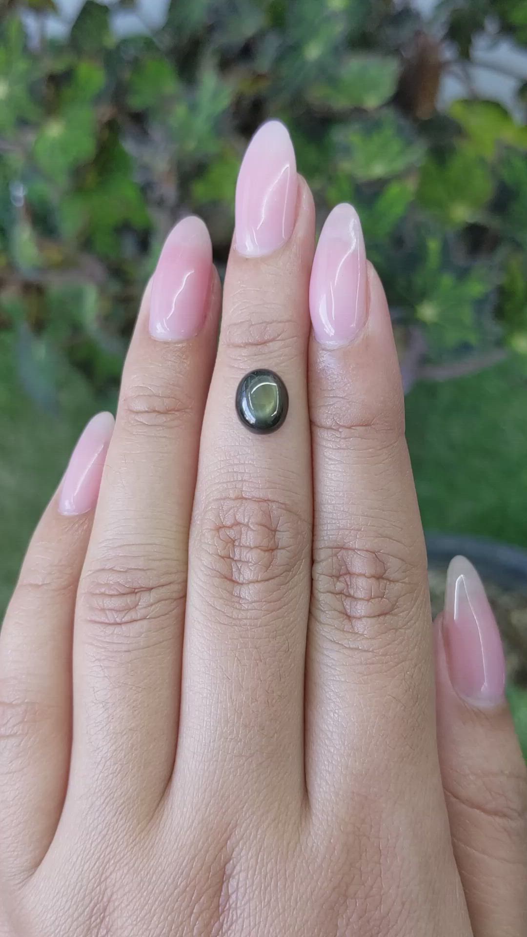 2.42 Ct. Black Star Sapphire from Ceylon (Sri Lanka) Size Video