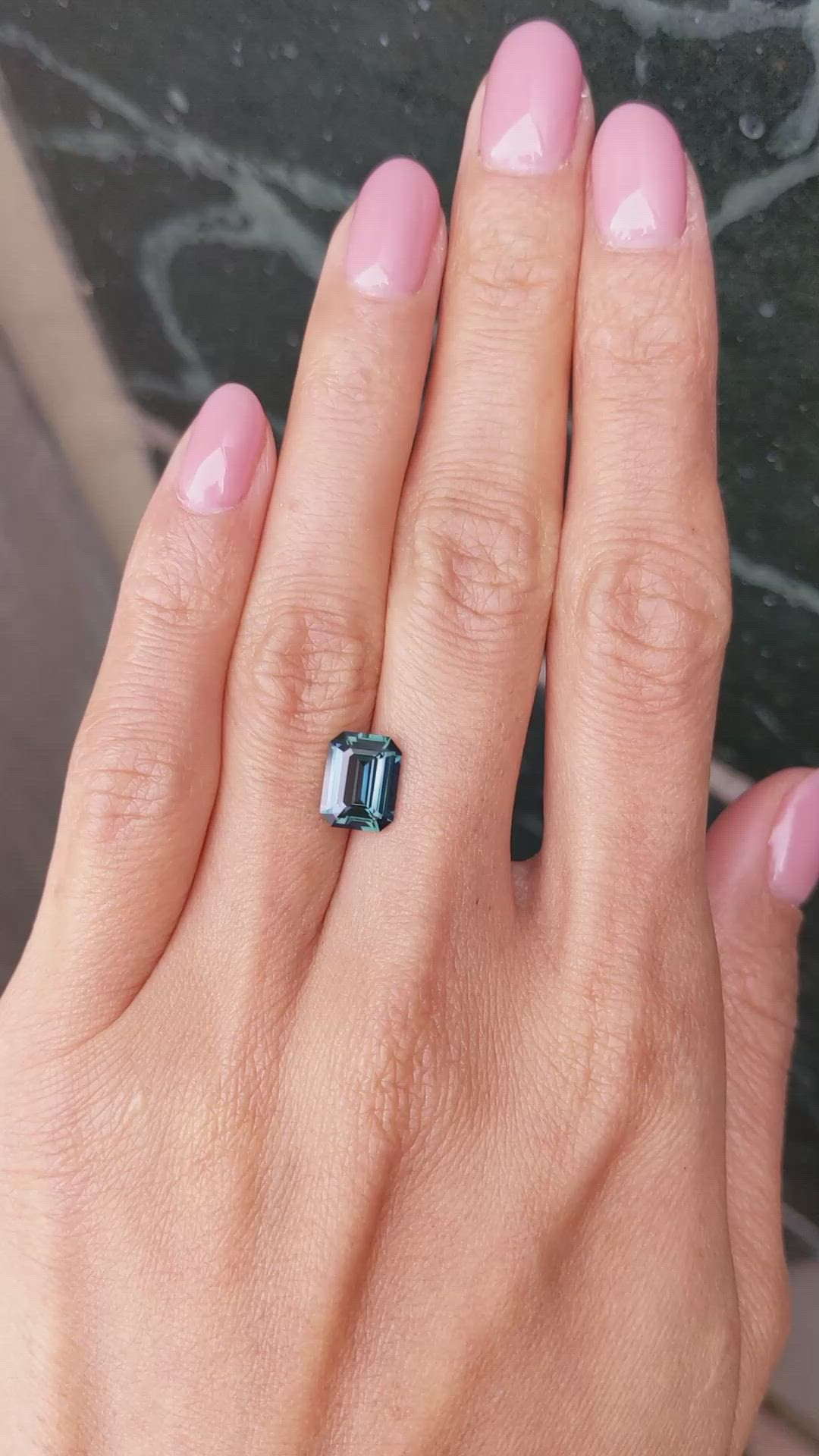 2.52 Ct. Bluish Green Sapphire from Madagascar Size Video