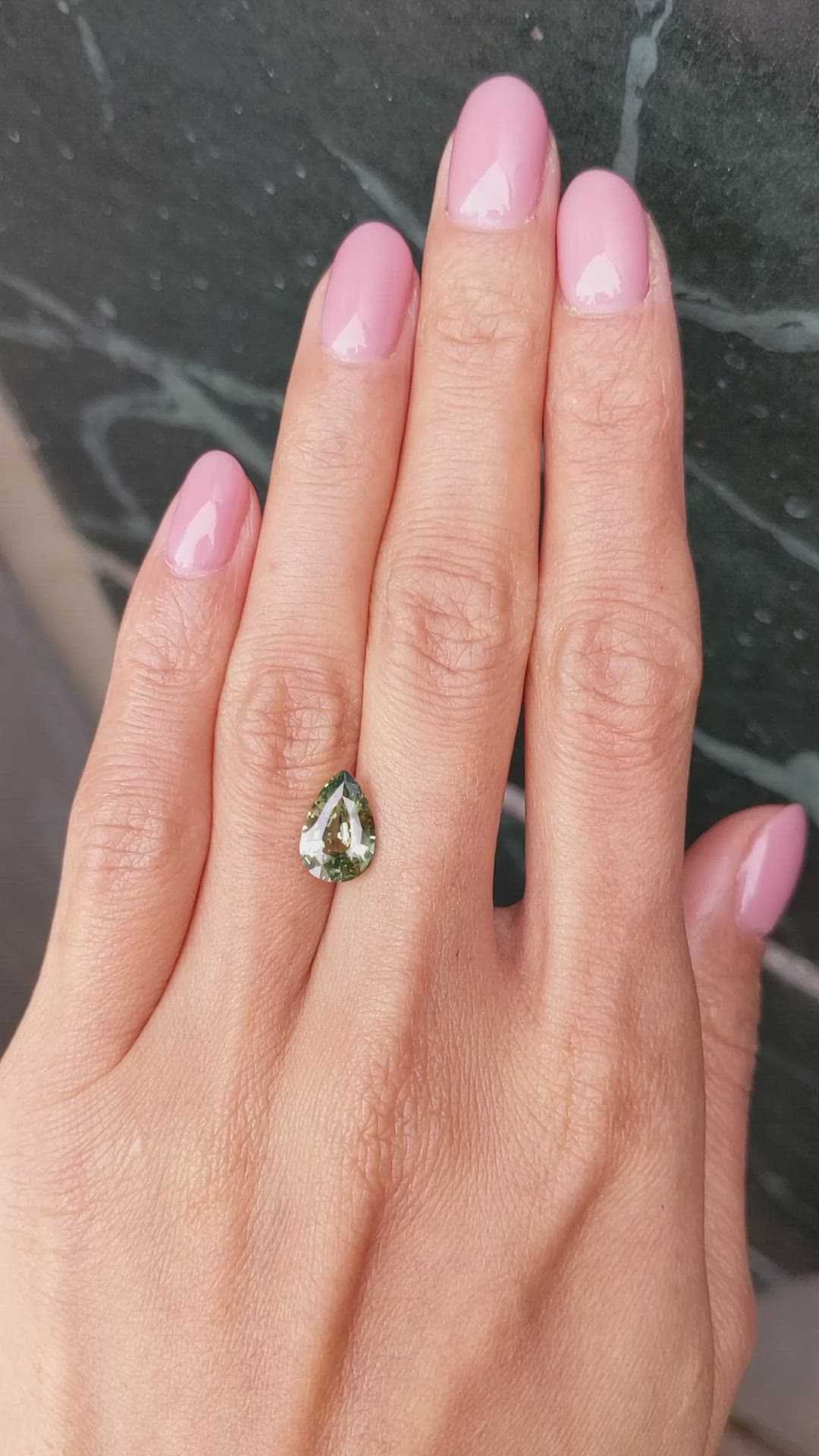 2.61 Ct. Yellowish Green Sapphire from Madagascar Size Video