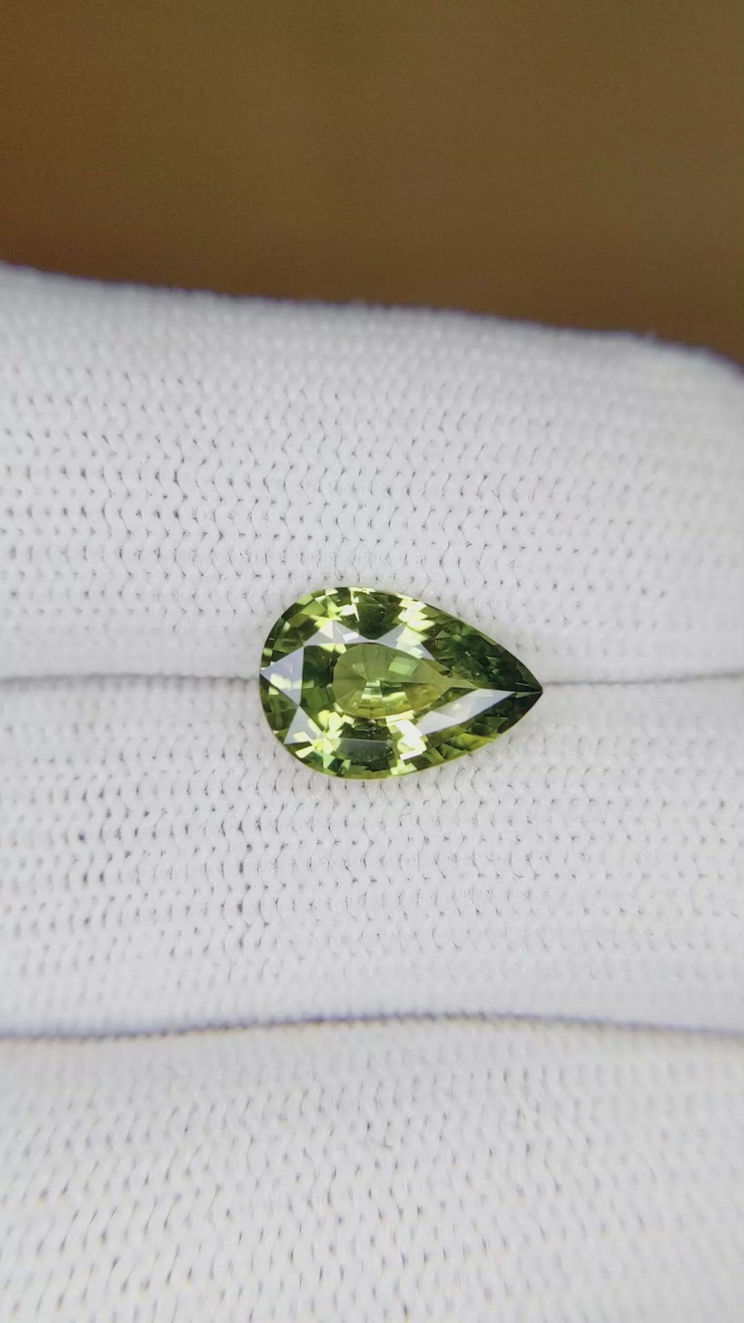 2.61 Ct. Yellowish Green Sapphire from Madagascar Size Video