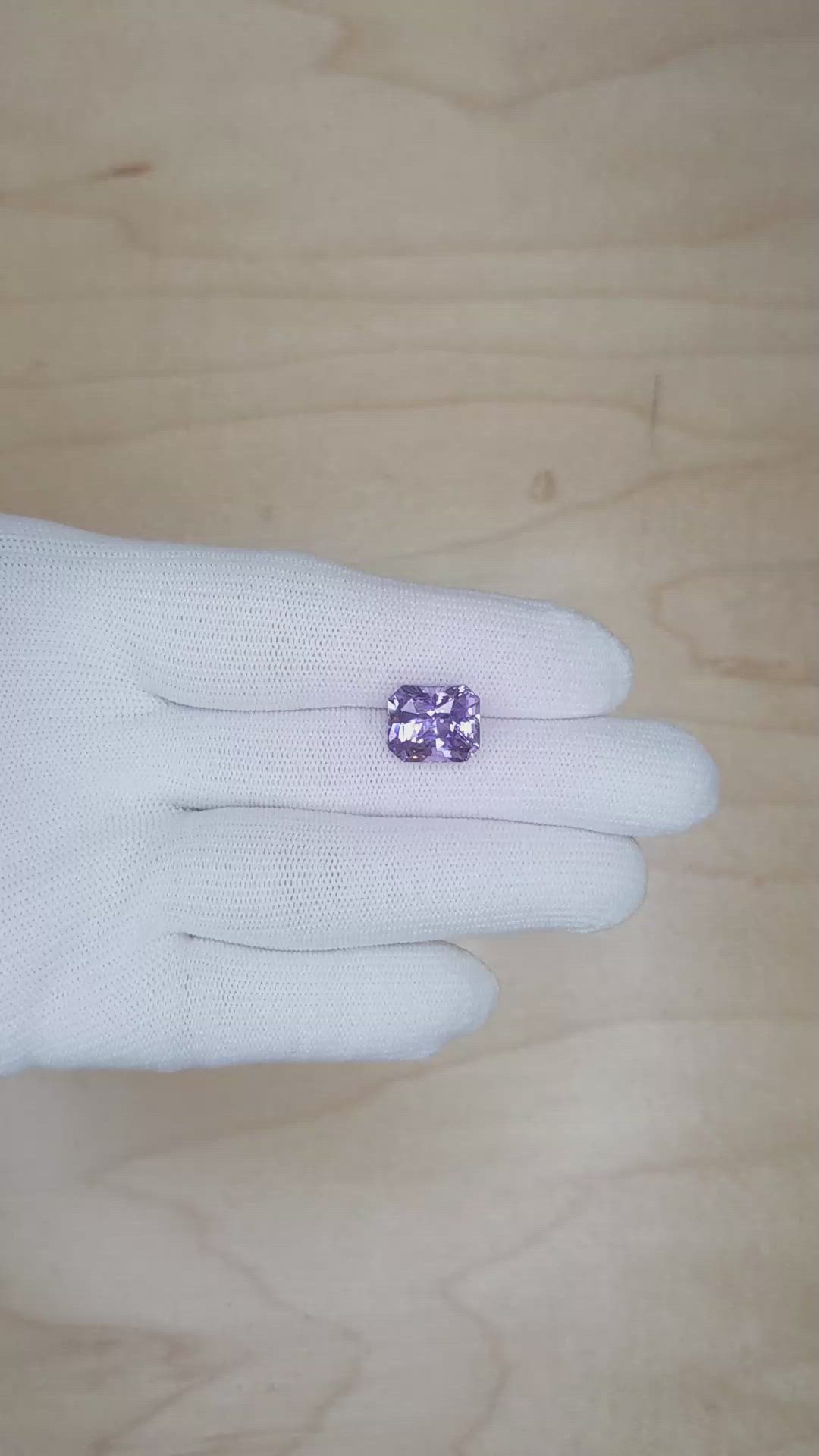 8.43 Ct. Violet Sapphire from Ceylon (Sri Lanka) Size Video